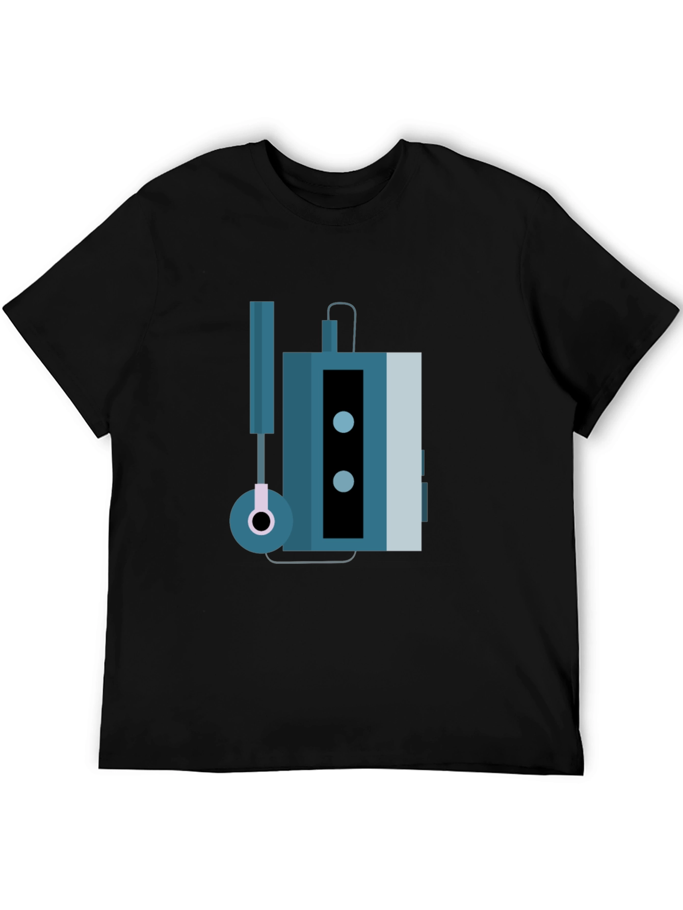 Black Retro Cassette Player Graphic Tee - Black view 5