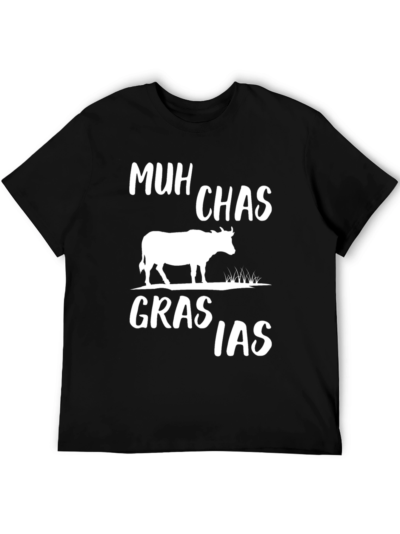 Black Muh Chas Grasias T-Shirt - Funny Cow Graphic Tee view 5