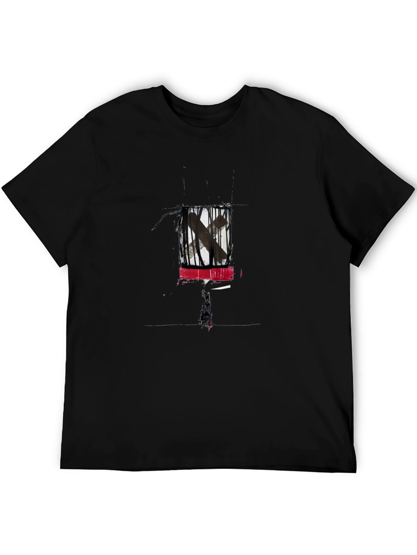 Black Abstract Graphic Print Black T-Shirt view 5