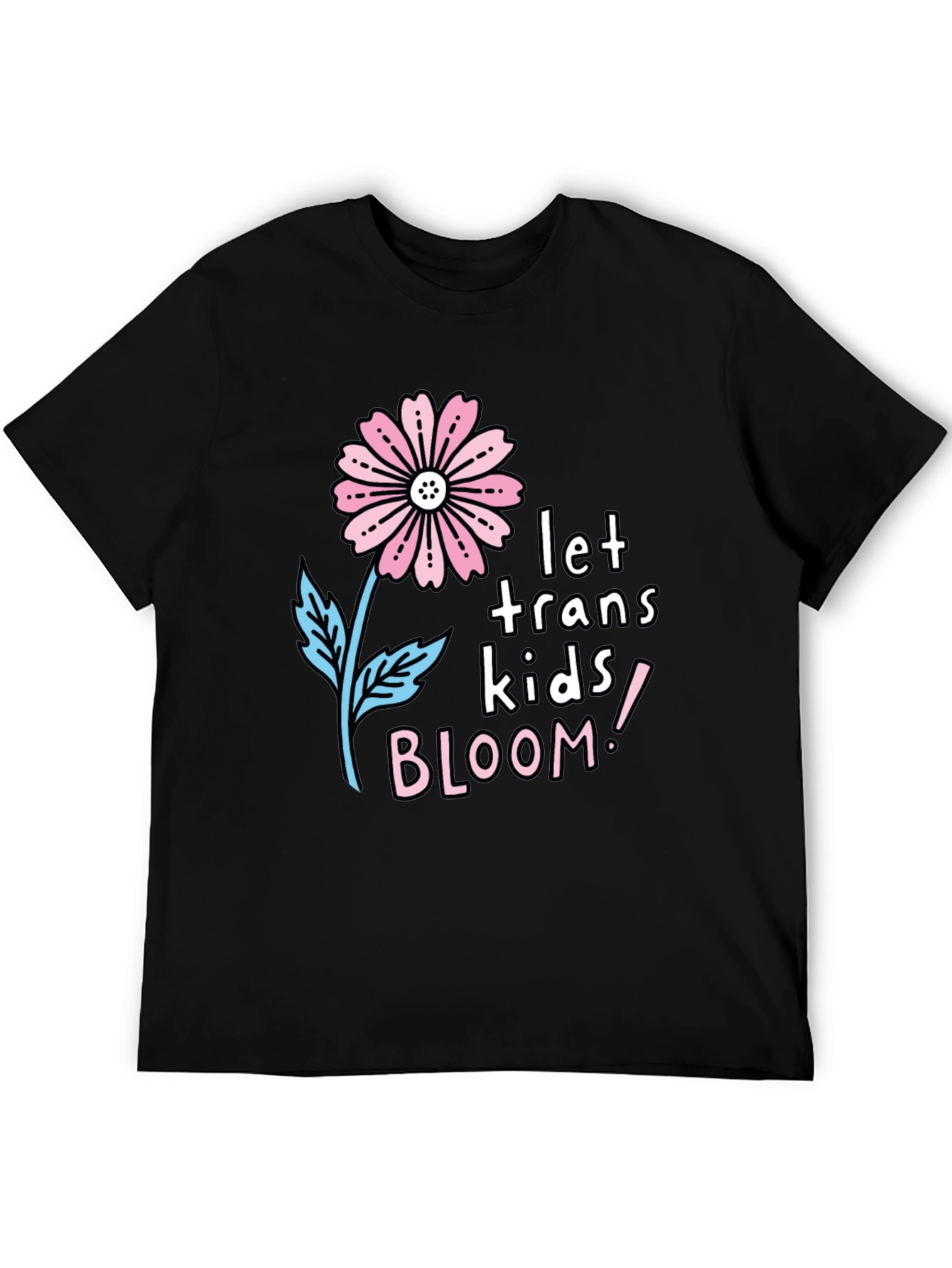 Black Let Trans Kids Bloom Graphic Tee - Black view 5