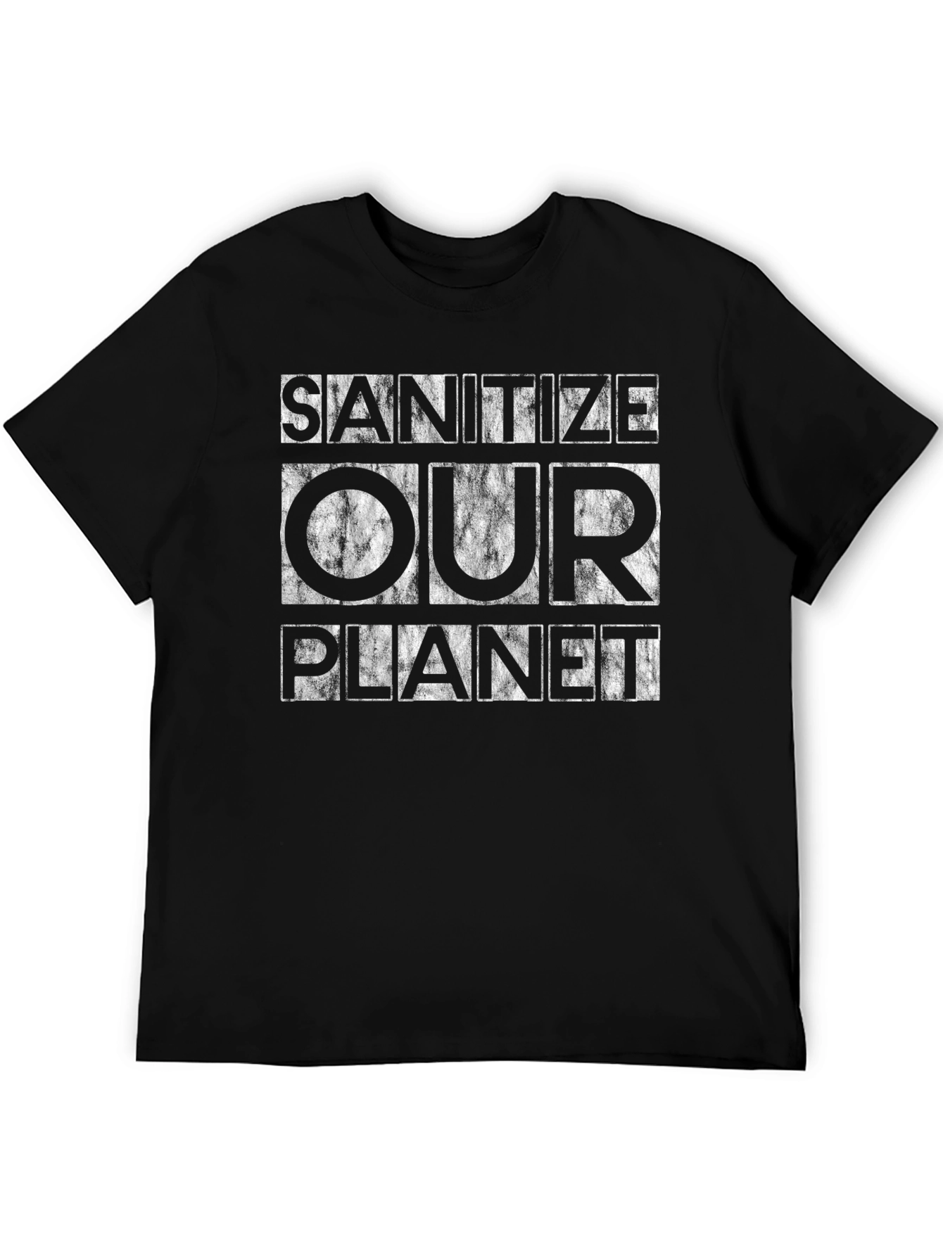 Black Sanitize Our Planet Graphic Tee - Black view 5