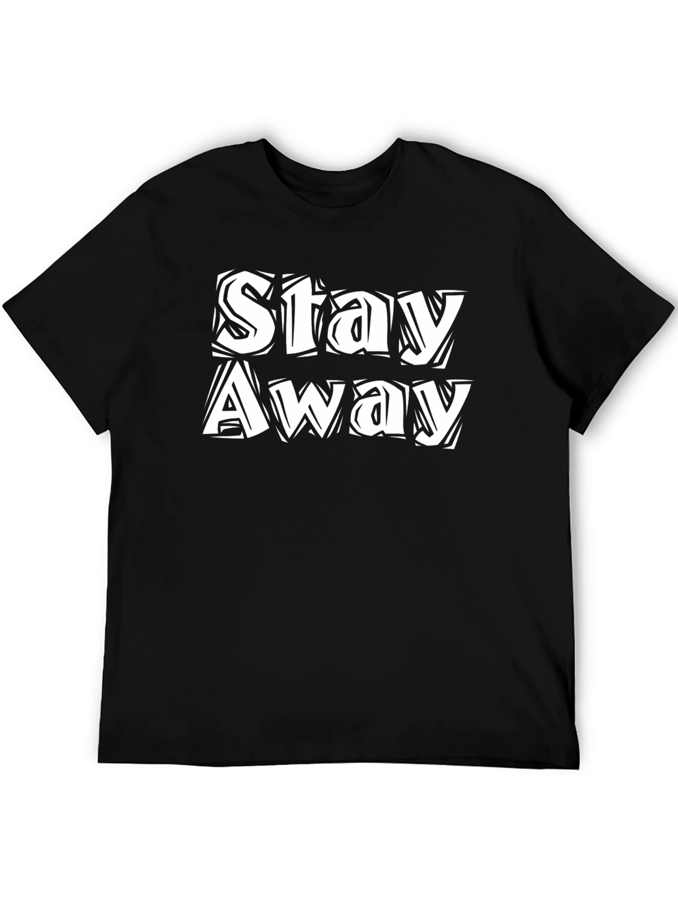 Black Stay Away Graphic Black T-Shirt view 5