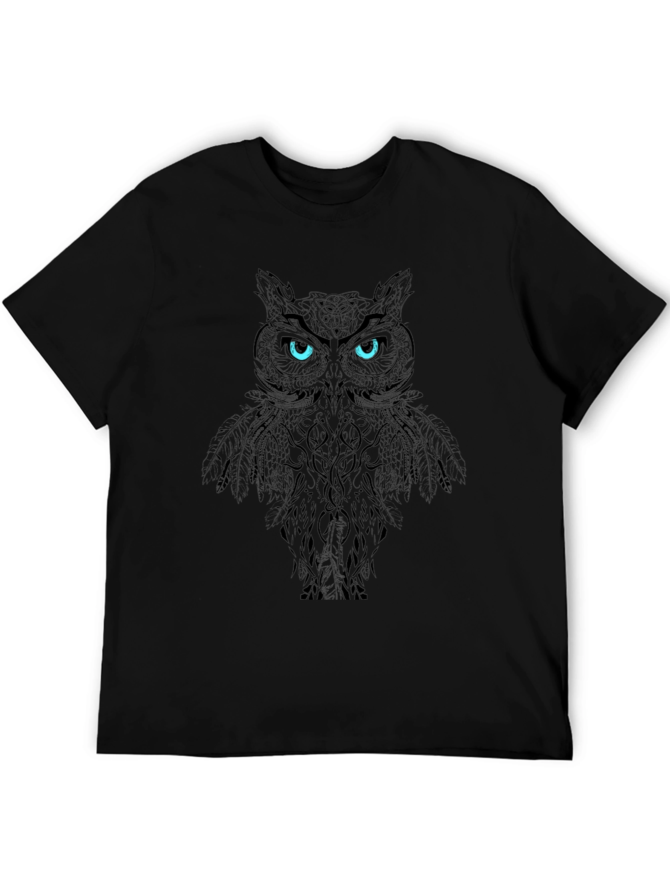 Black Mystic Owl Graphic T-Shirt - Cool Design view 5