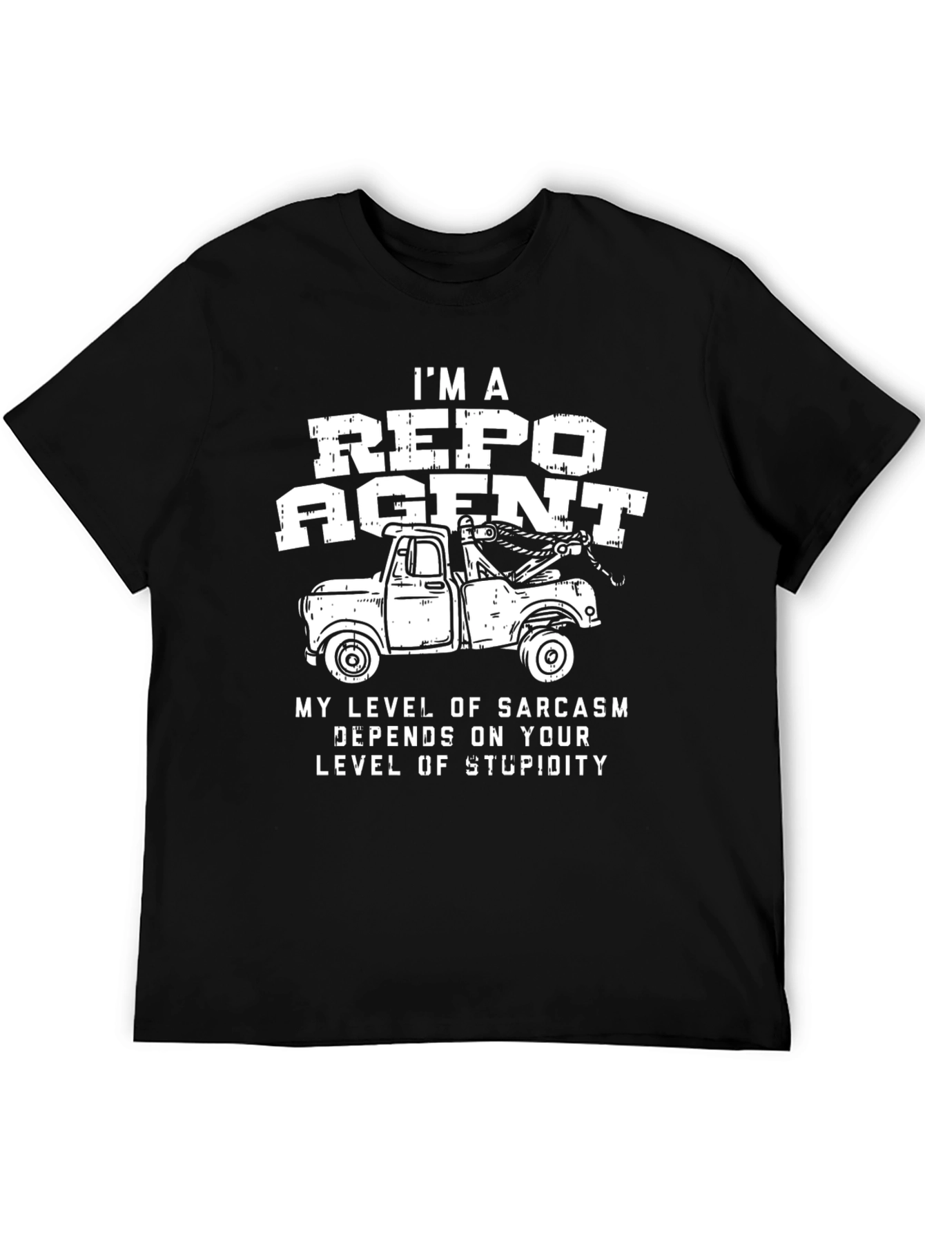 Black Repo Agent Sarcasm T-Shirt view 5