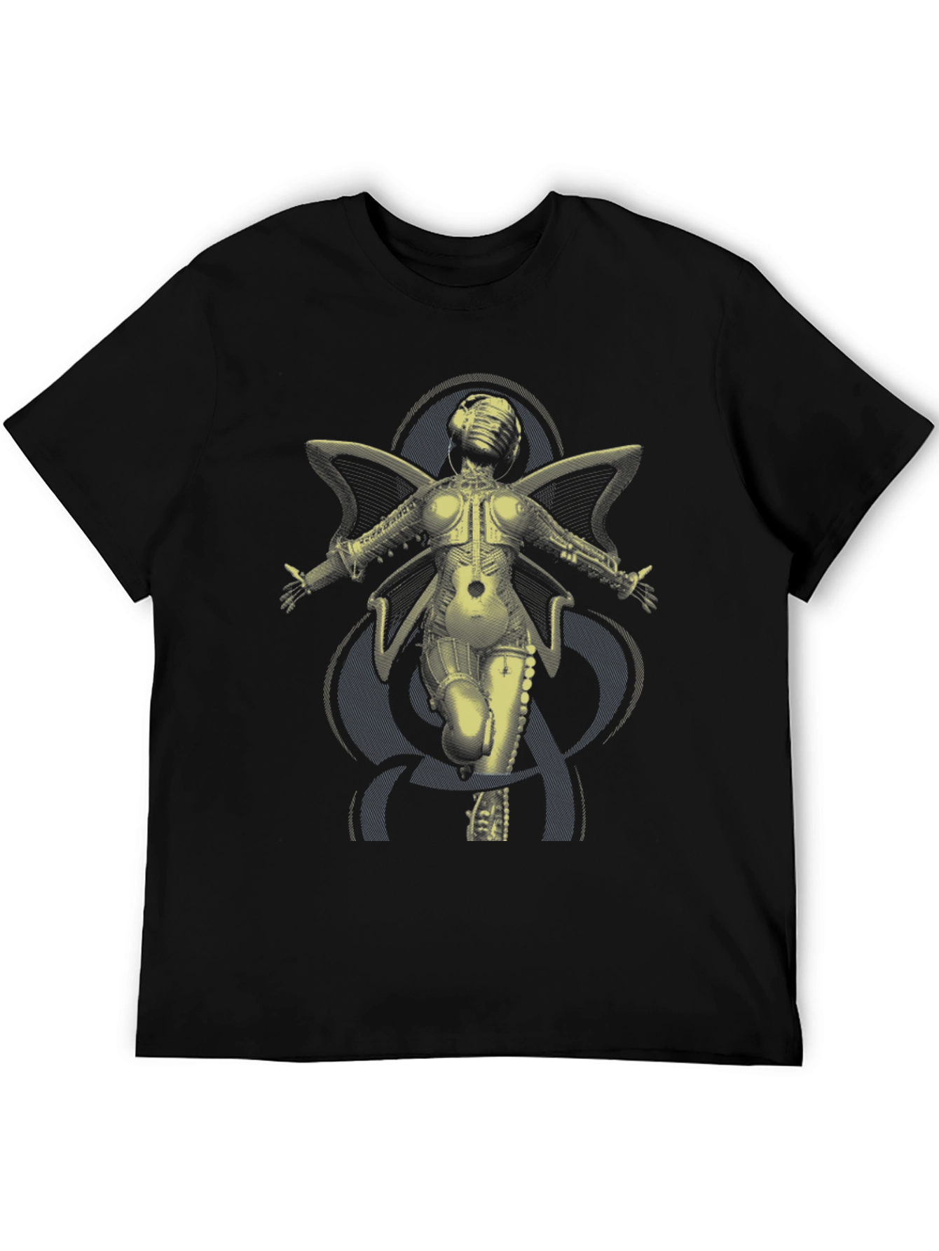 Black Steampunk Angel Graphic Tee - Unique Design, Soft Cotton view 5