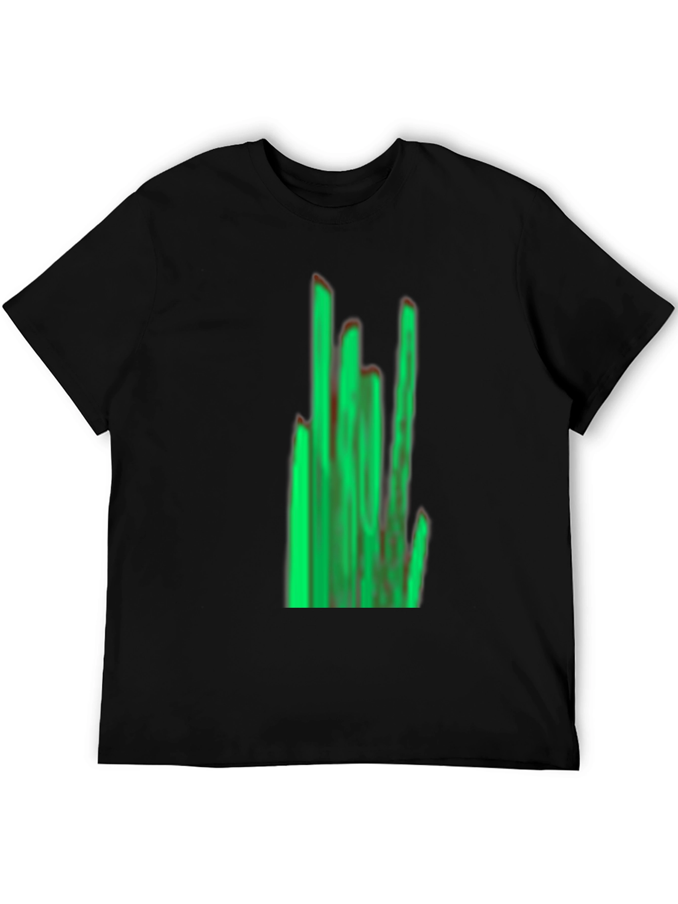 Black Green Graphic Black T-Shirt view 5