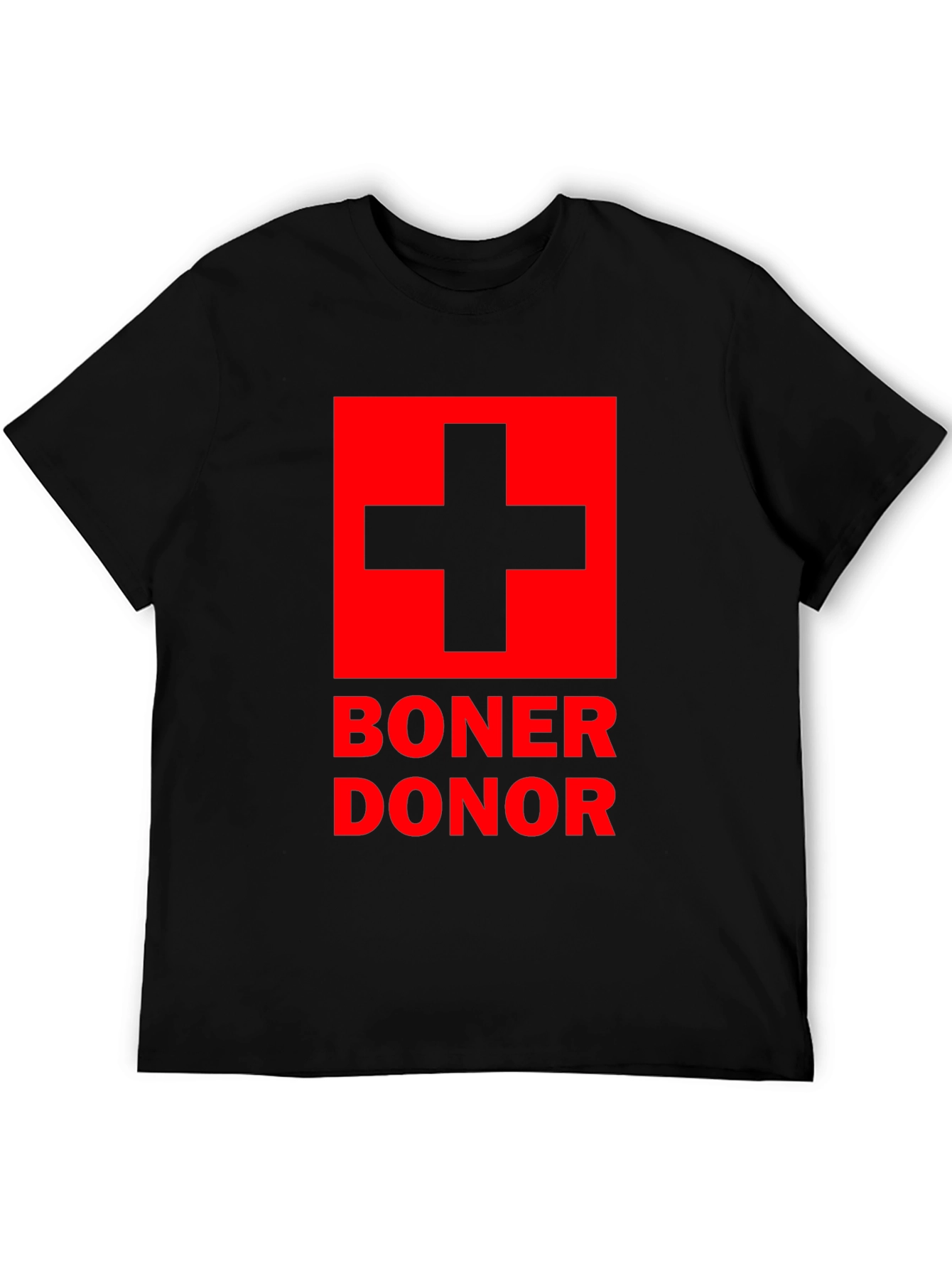 Black Boner Donor Graphic T-Shirt - Red Cross view 5