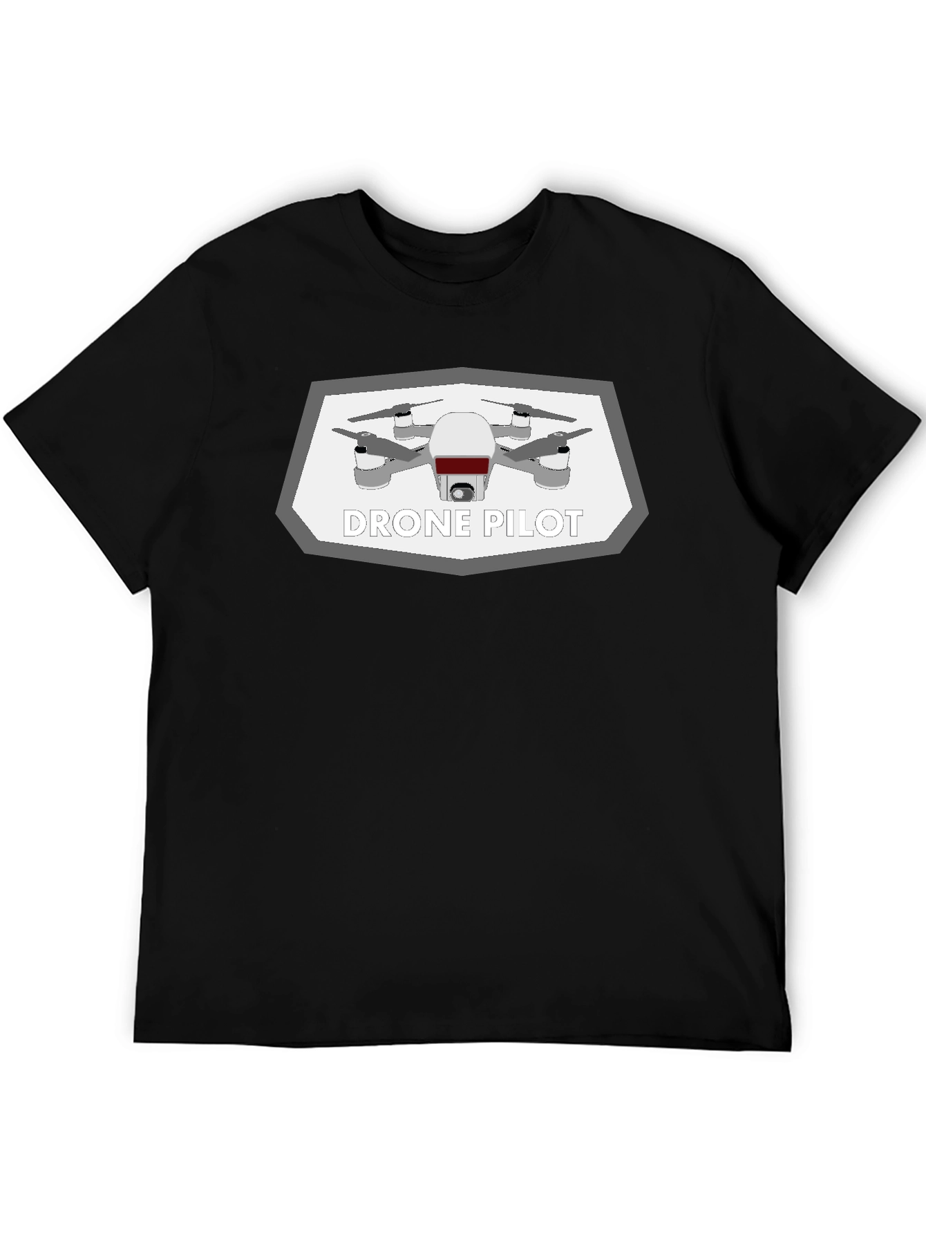 Black Drone Pilot Graphic Tee - Black Cotton T-Shirt view 5