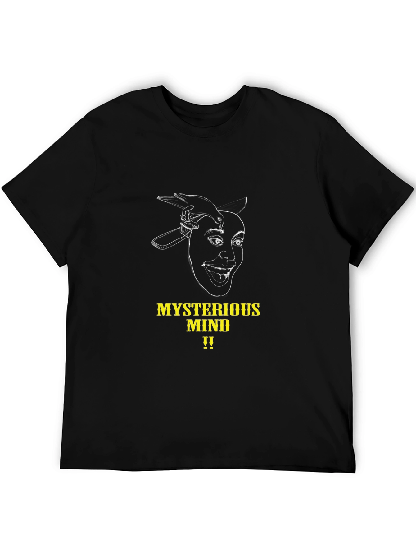 Black Mysterious Mind Graphic Tee - Black Unisex T-Shirt view 5