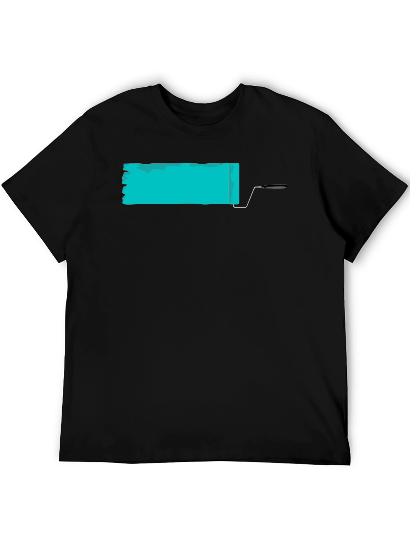 Black Paint Roller T-Shirt - Cool Graphic Tee view 5