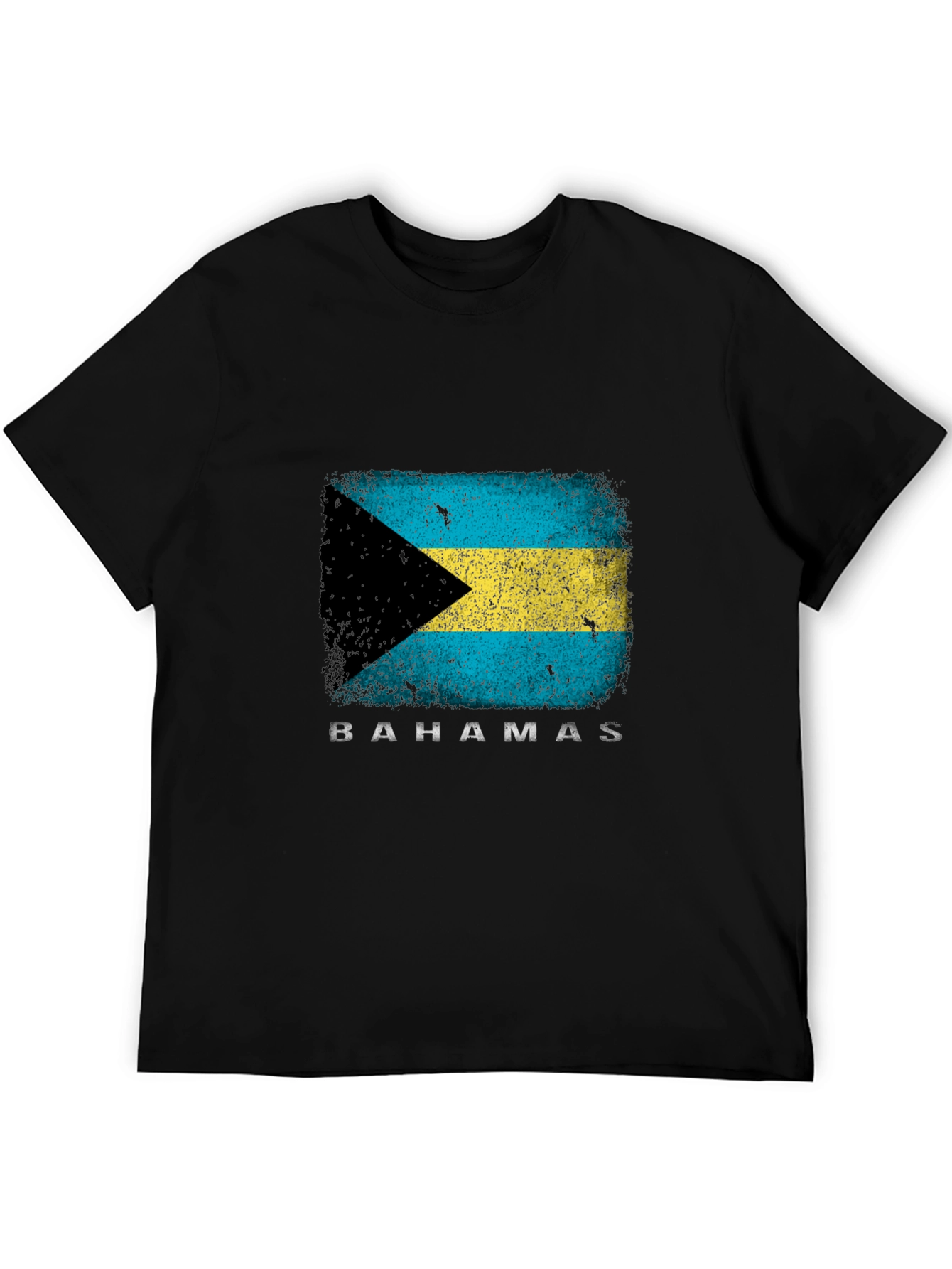 Black Bahamas Flag Graphic T-Shirt - Black view 5