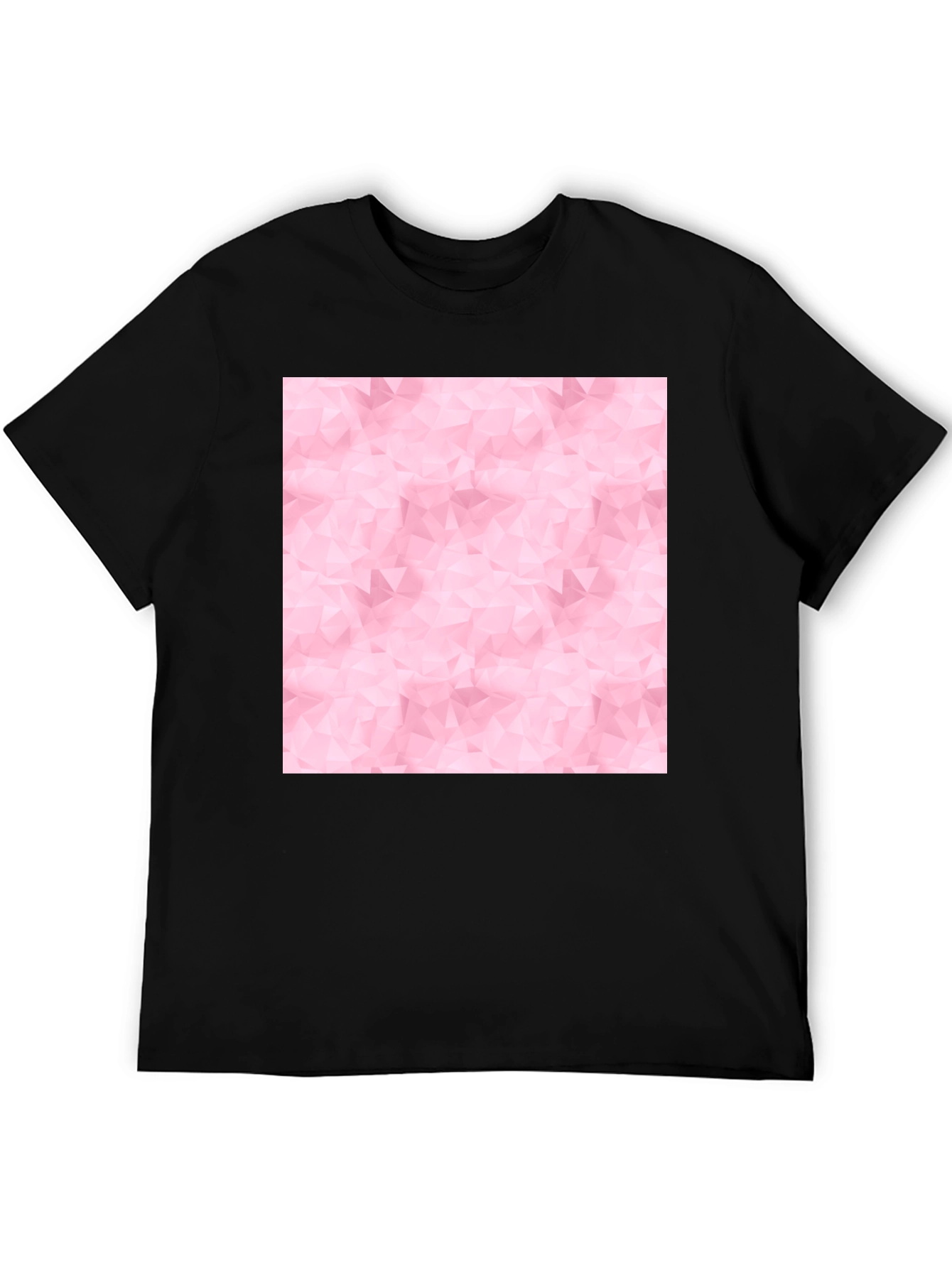 Black Abstract Pink Pattern Black T-Shirt view 5
