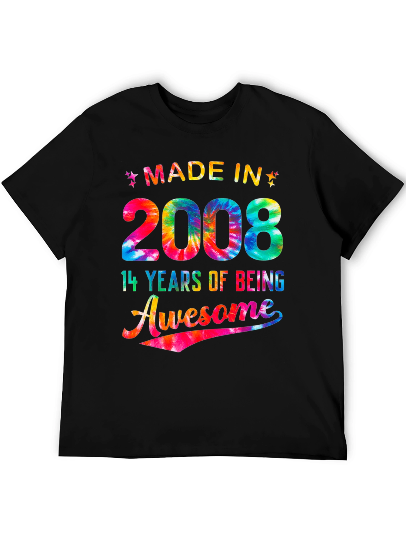 Black Made in 2008 - 14 Years of Being Awesome T-Shirt view 5