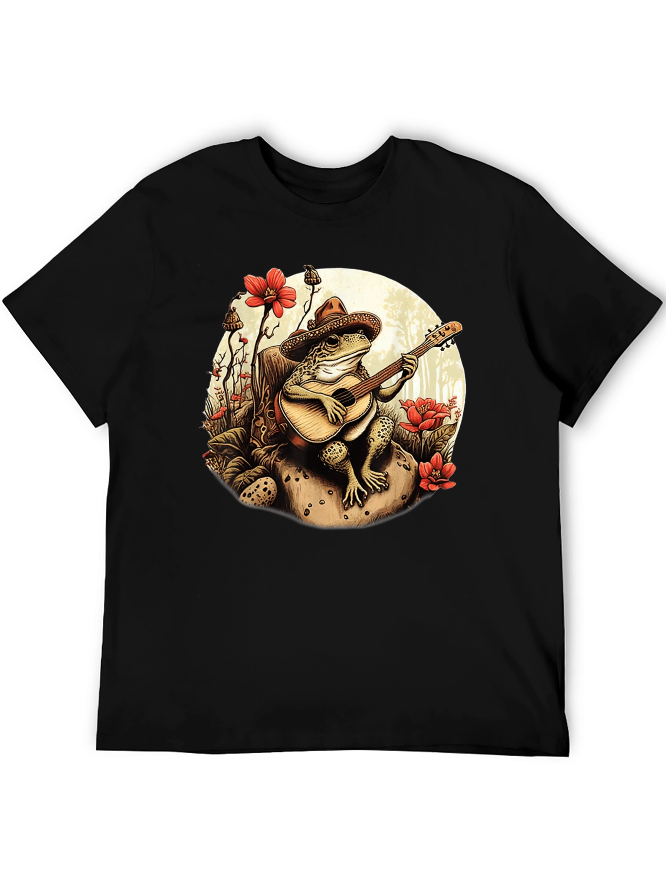 Black Frog Guitarist T-Shirt - Musical Amphibian Design view 5