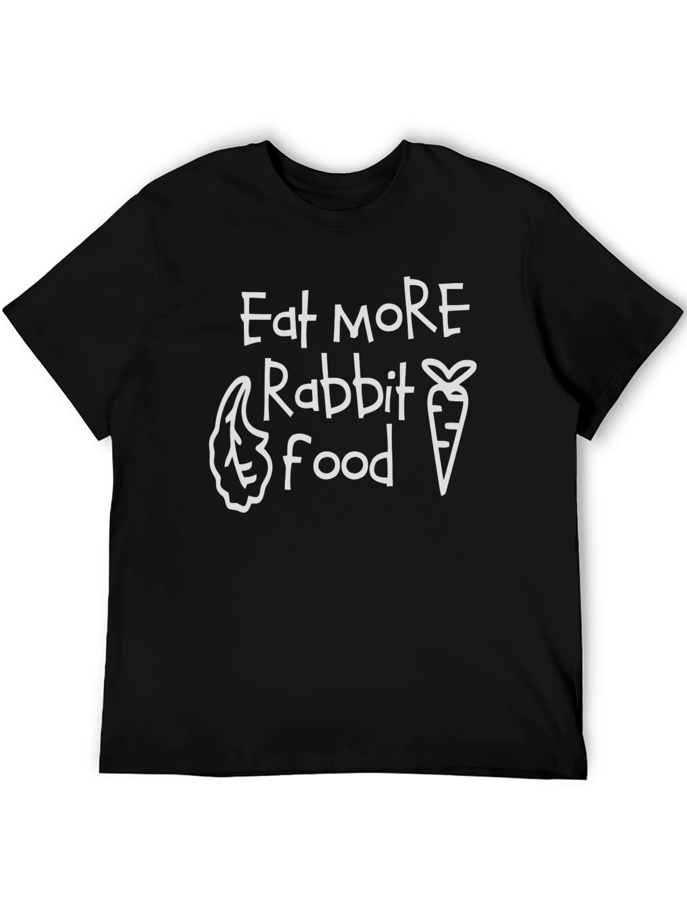 Black Eat More Rabbit Food T-Shirt Funny Vegetarian Tee view 5