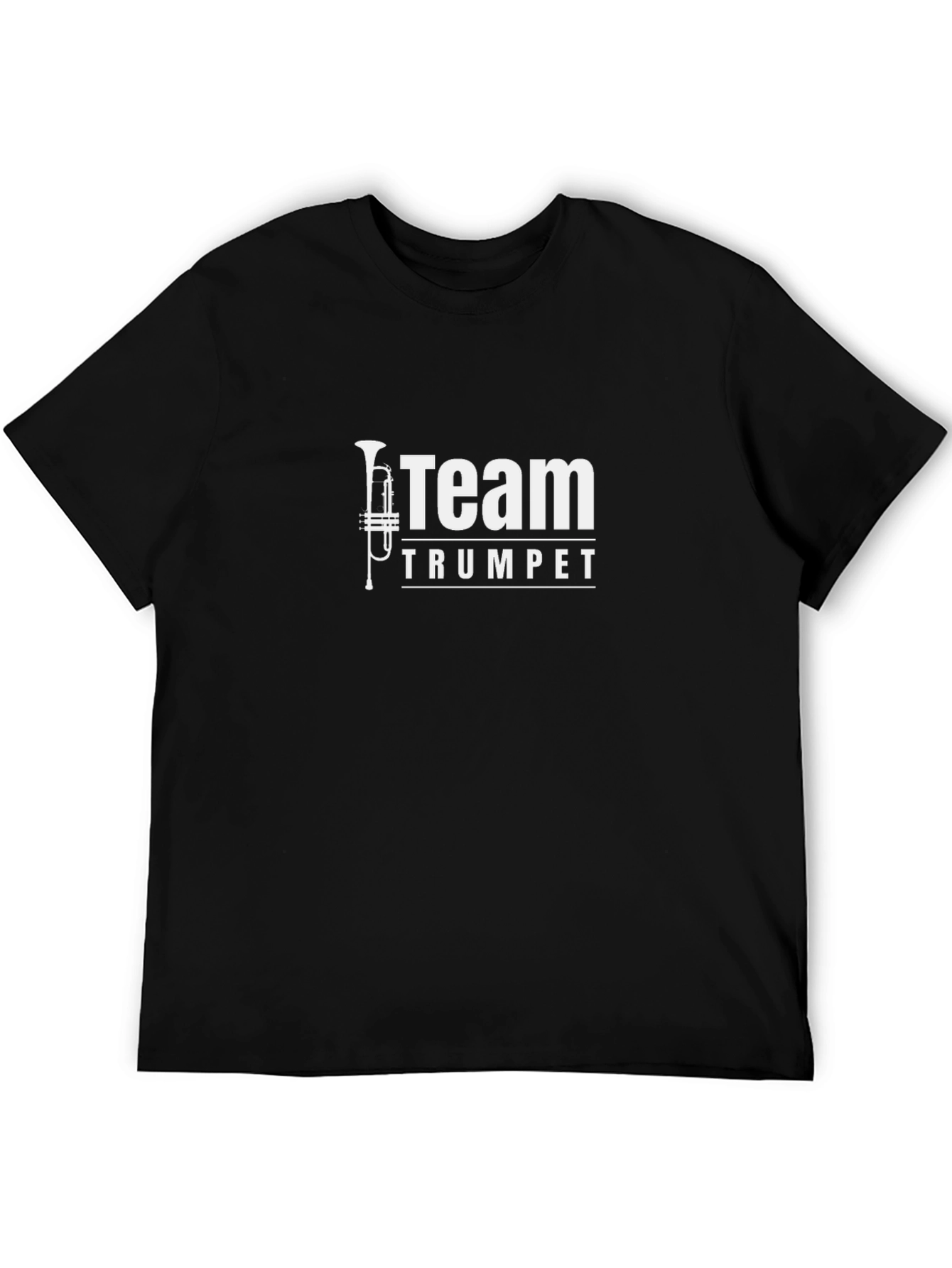 Black Team Trumpet Black T-Shirt - Music Lover's Tee view 5