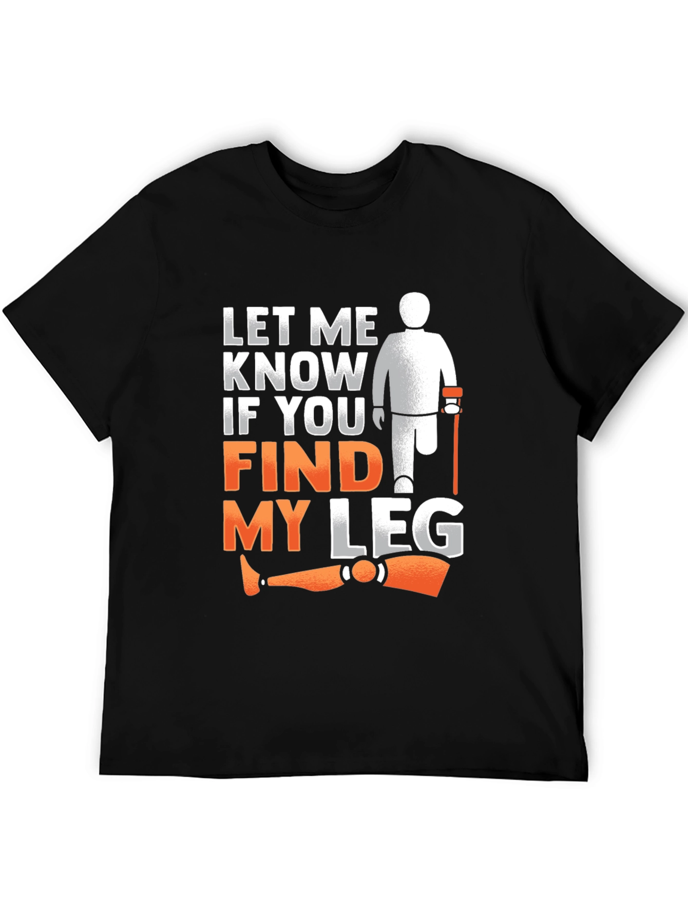 Black Funny Amputee Humor T-Shirt view 5