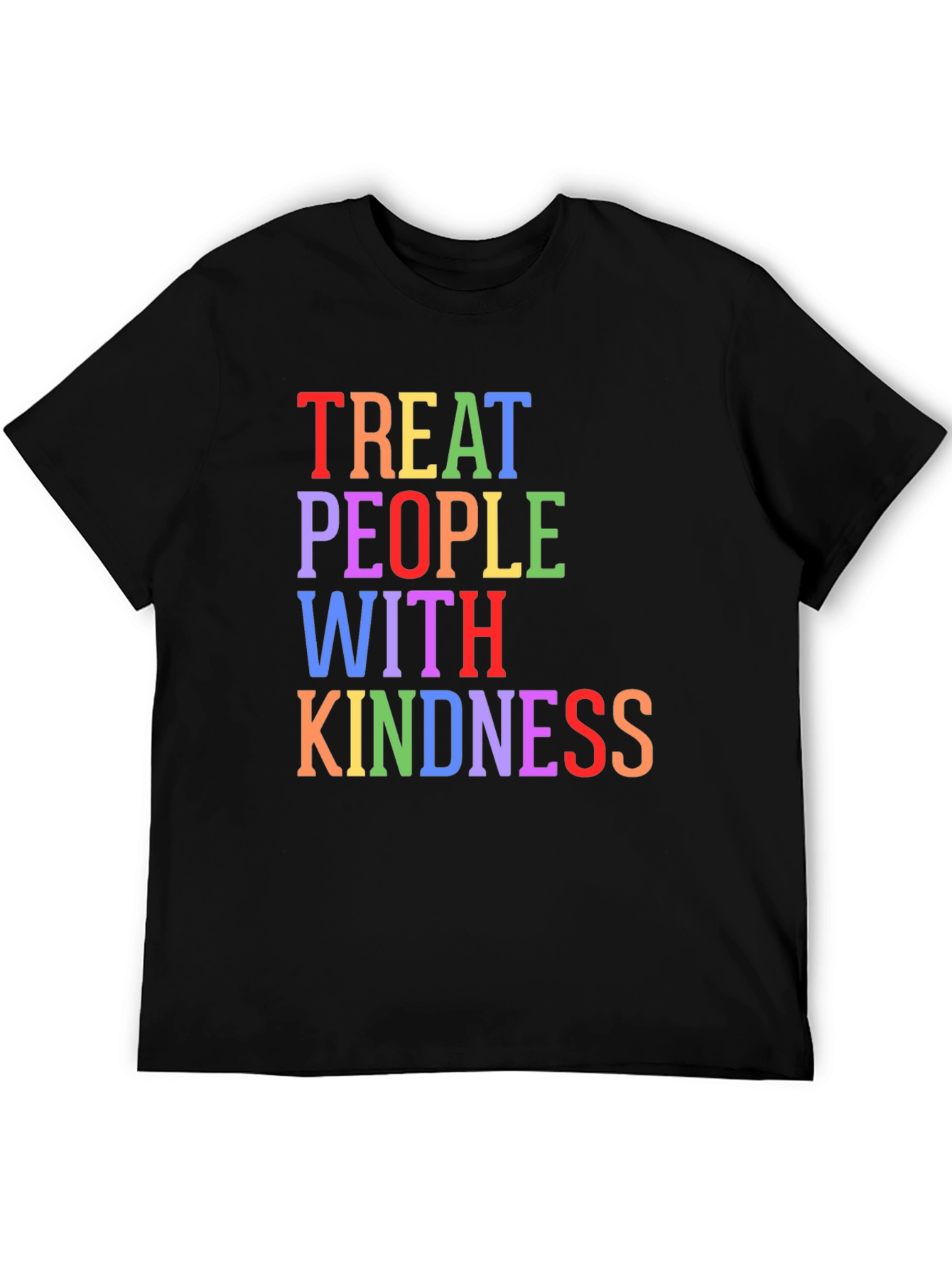 Black Treat People With Kindness Graphic Tee - Black view 5