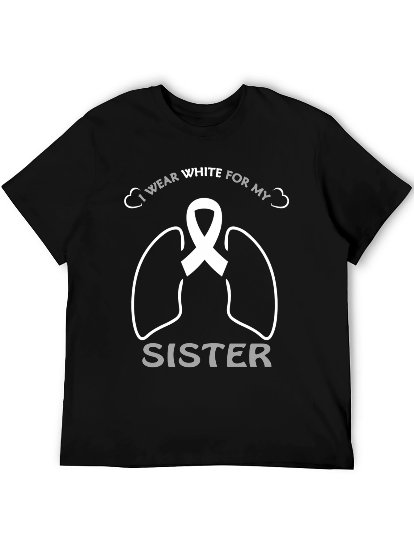 Black Lung Cancer Awareness T-Shirt for Sister view 5
