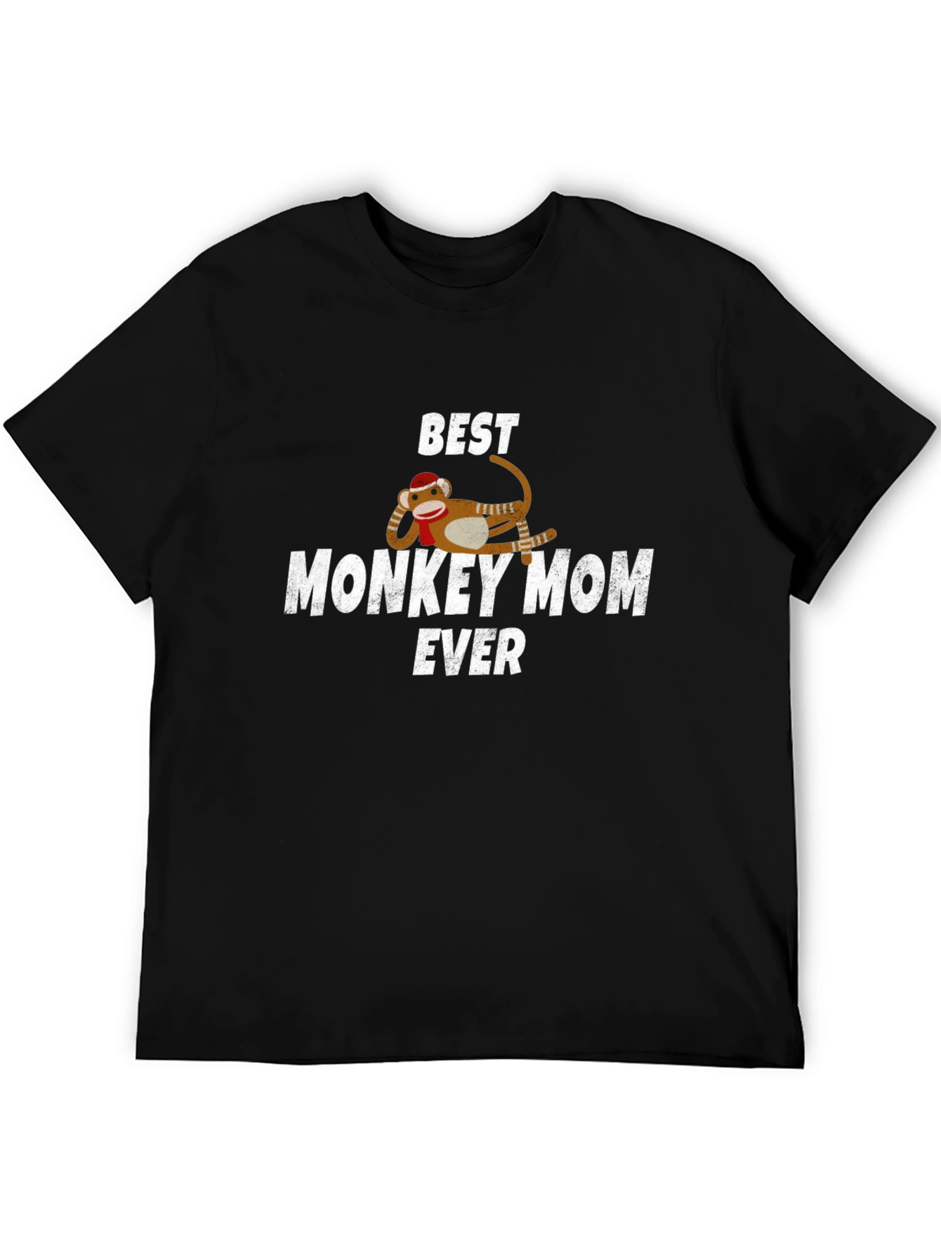 Black Best Monkey Mom Ever T-Shirt - Novelty Graphic Tee view 5
