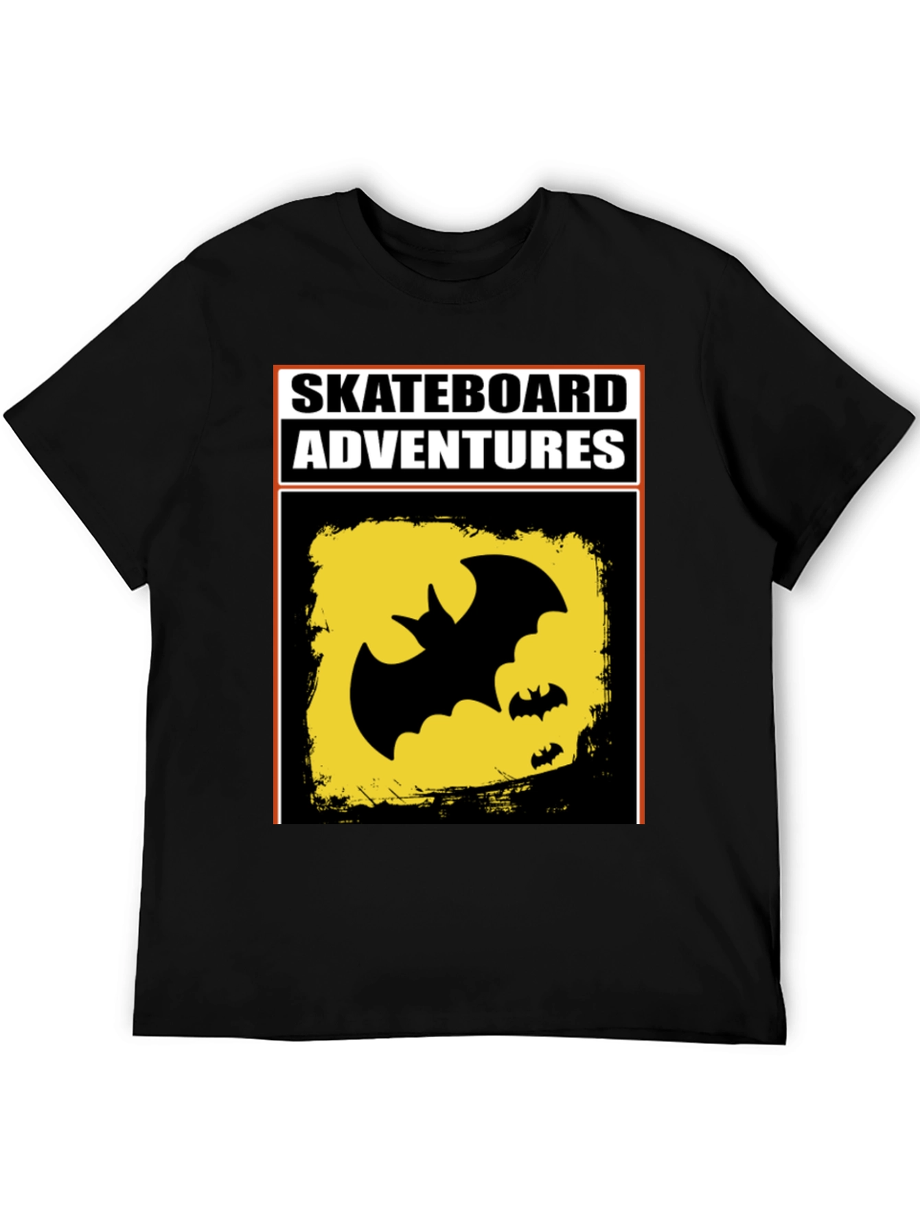 Black Skateboard Adventures Bat T-Shirt - Black view 5