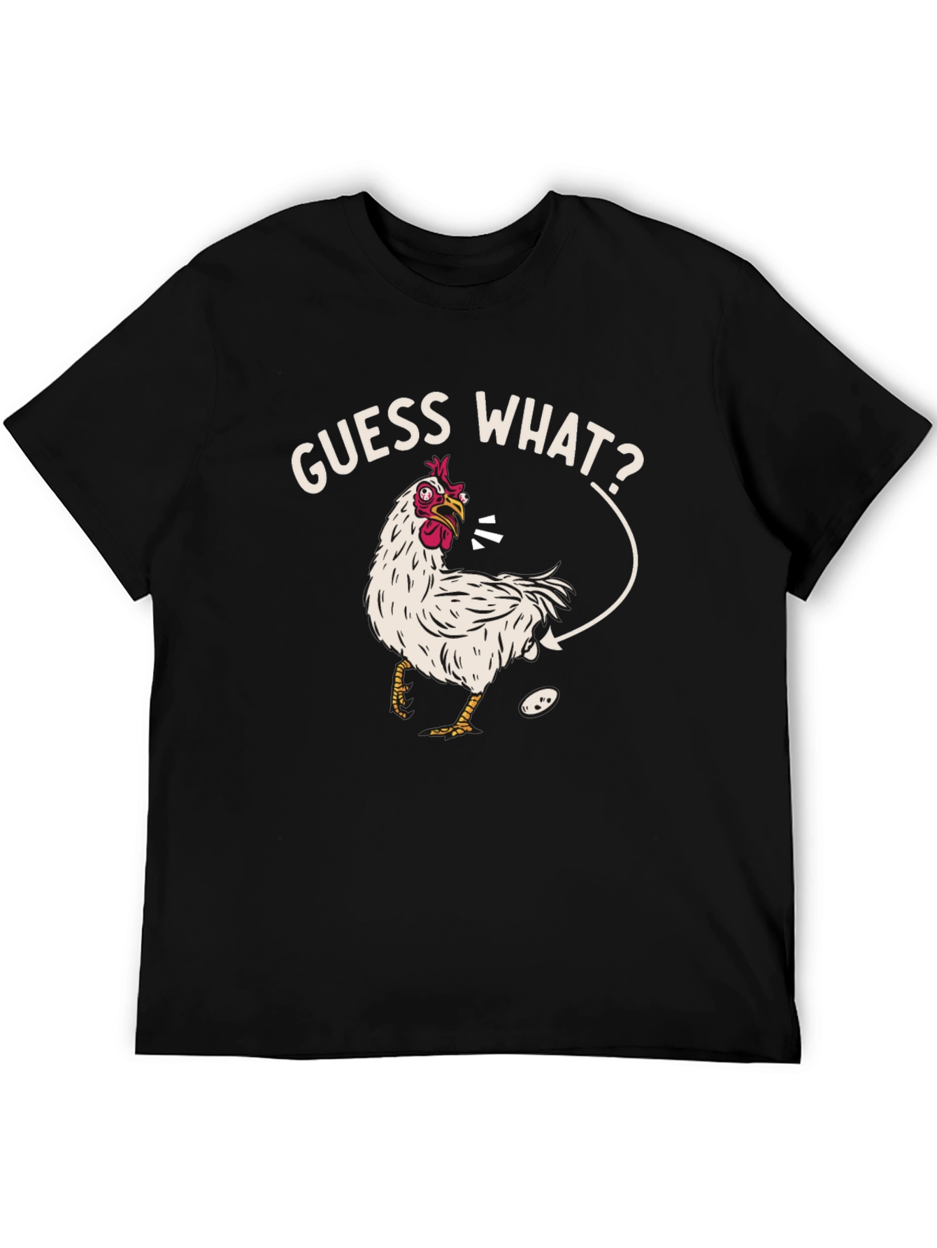 Black Guess What? Chicken T-Shirt - Funny Graphic Tee view 5