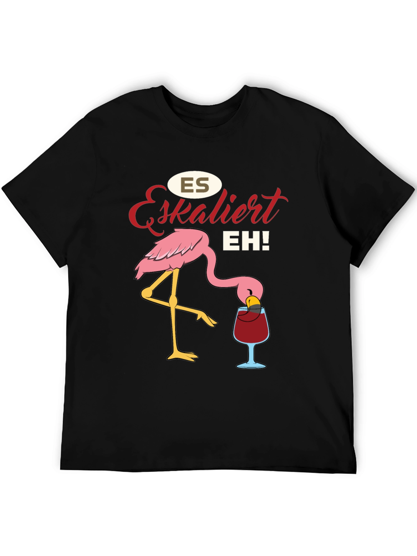 Black Es Eskaliert EH! Flamingo T-Shirt view 5
