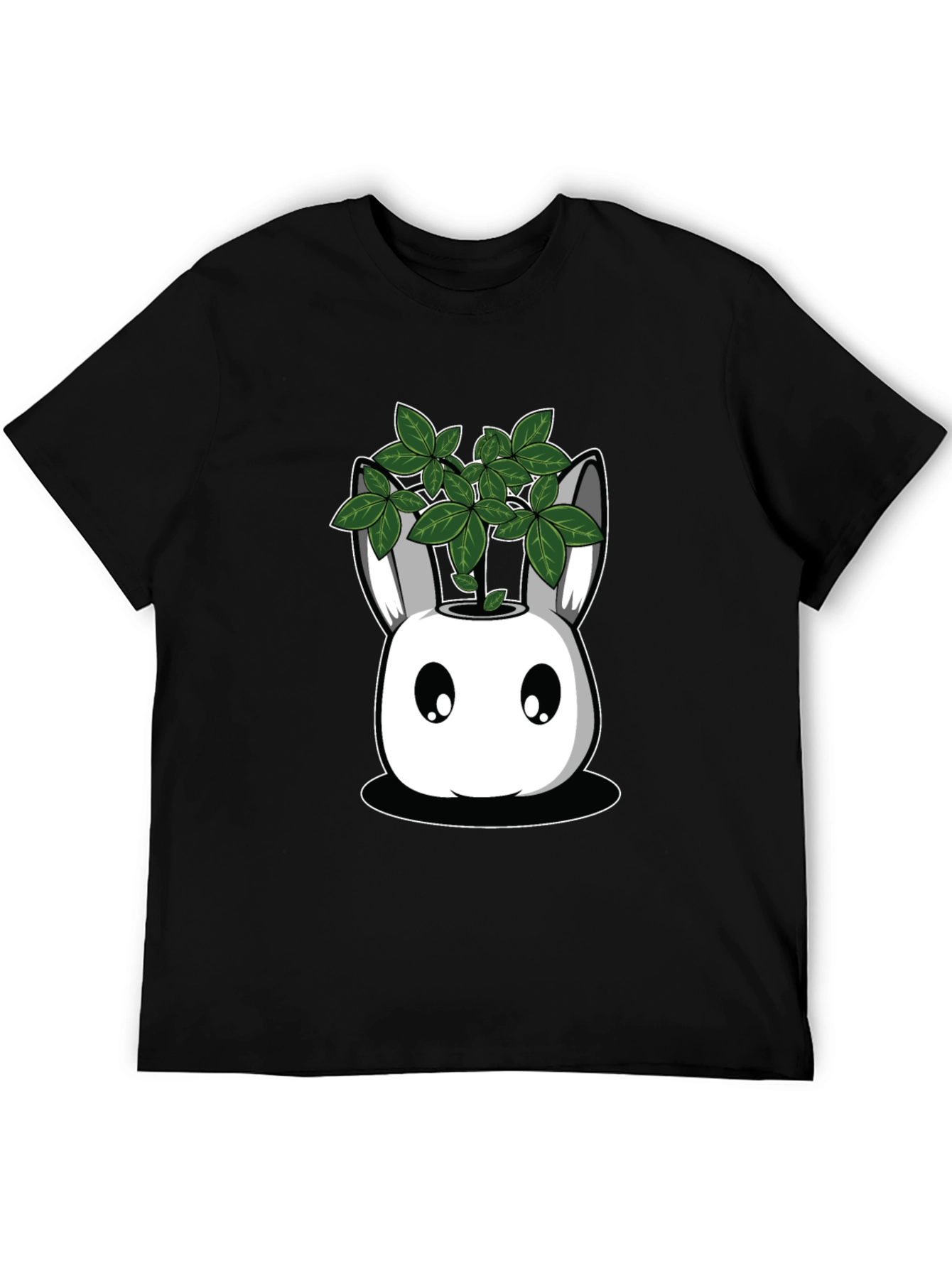 Black Bunny Planter Graphic Tee - Black Cotton Blend view 5