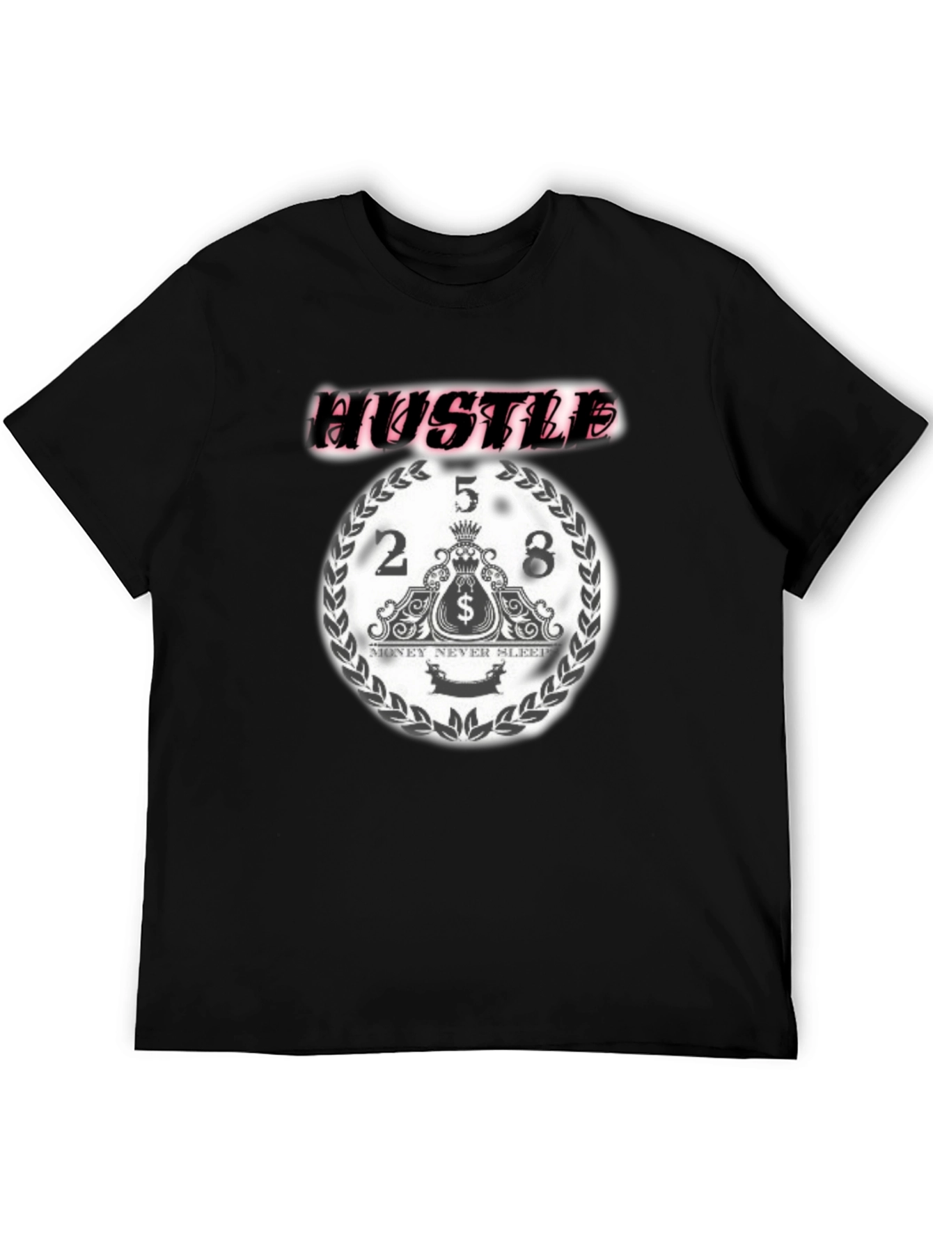 Black Hustle Graphic Print Black T-Shirt view 5