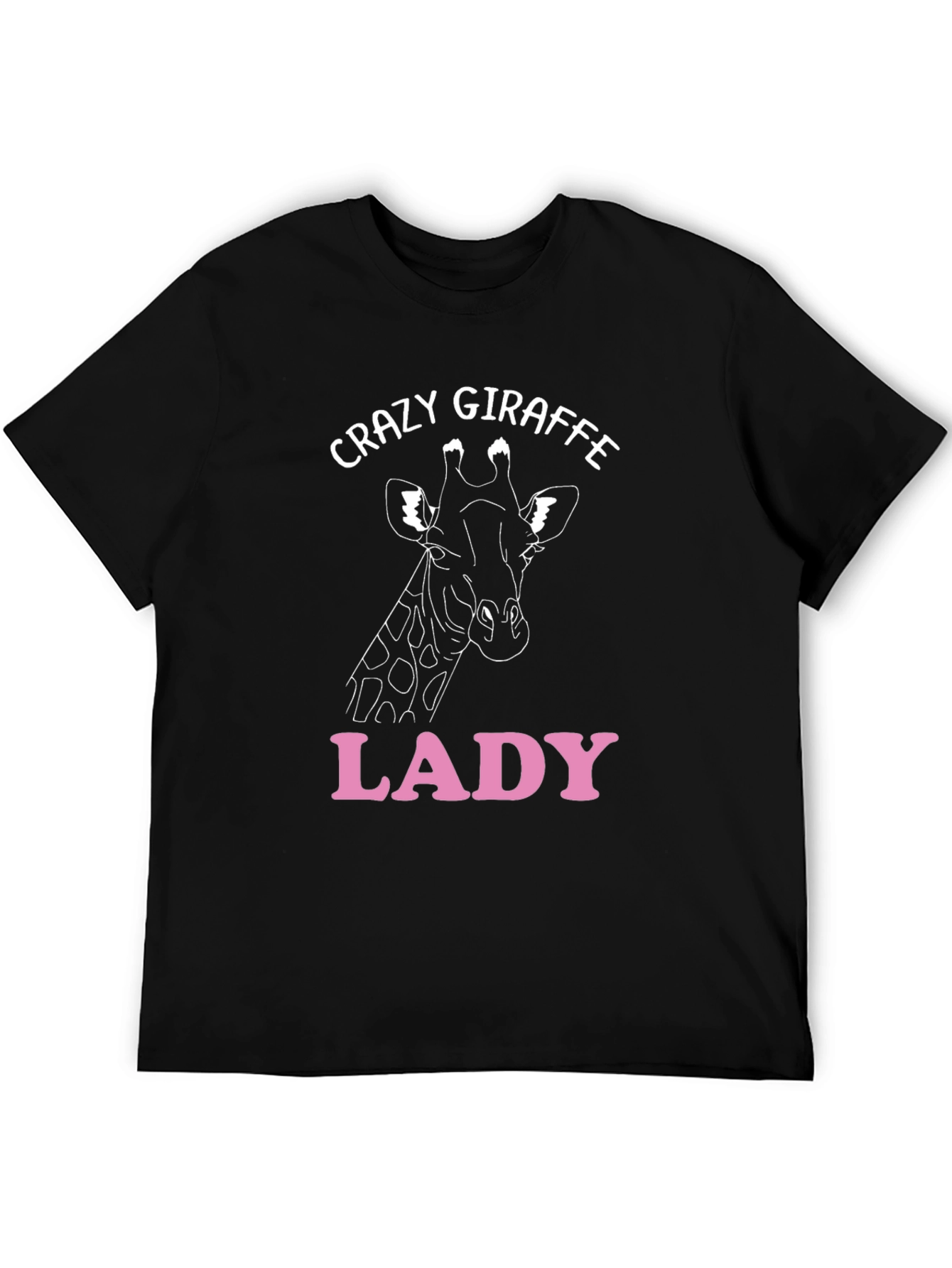 Black Crazy Giraffe Lady T-Shirt view 5