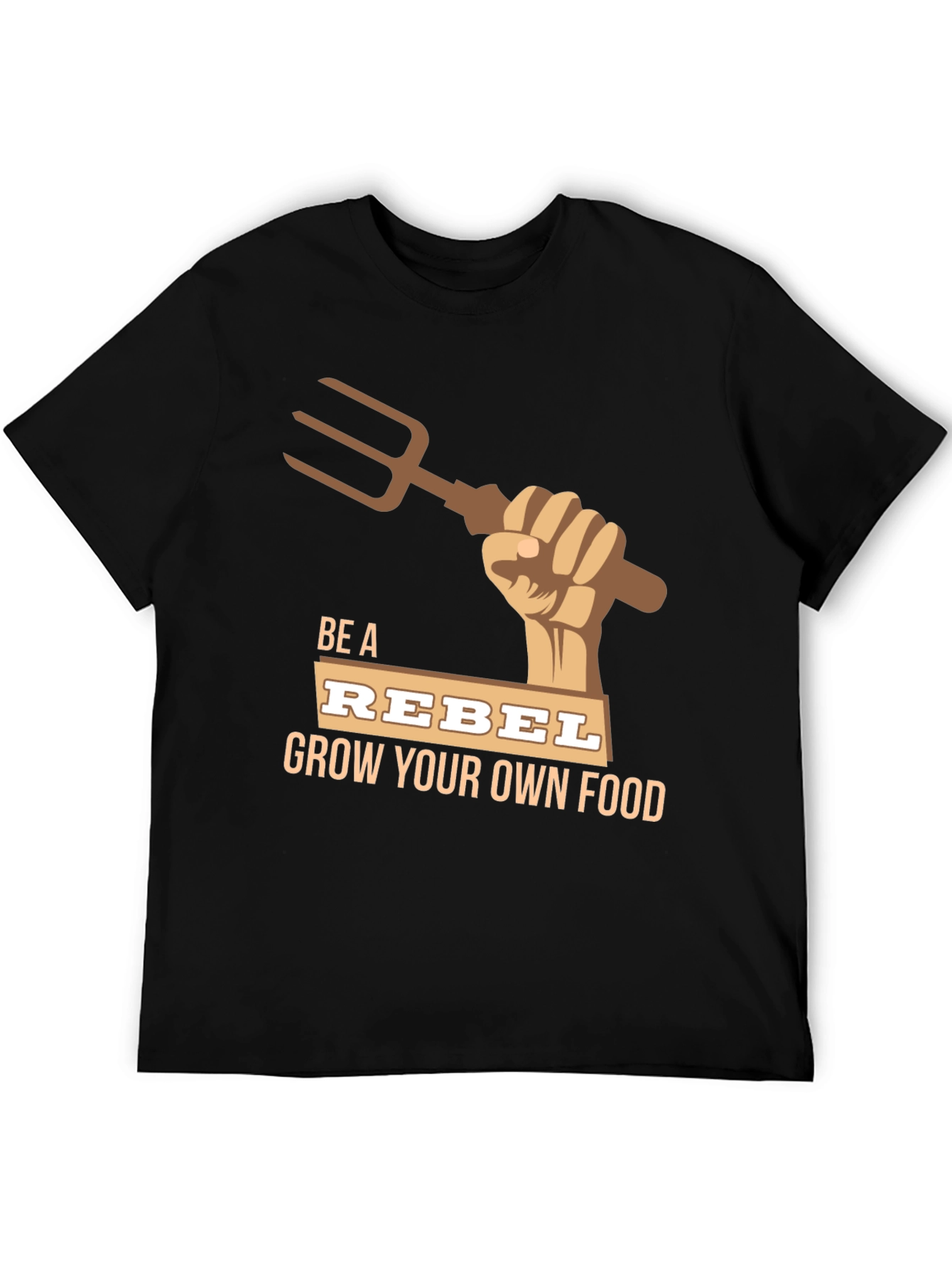 Black Be A Rebel Grow Your Own Food T-Shirt view 5