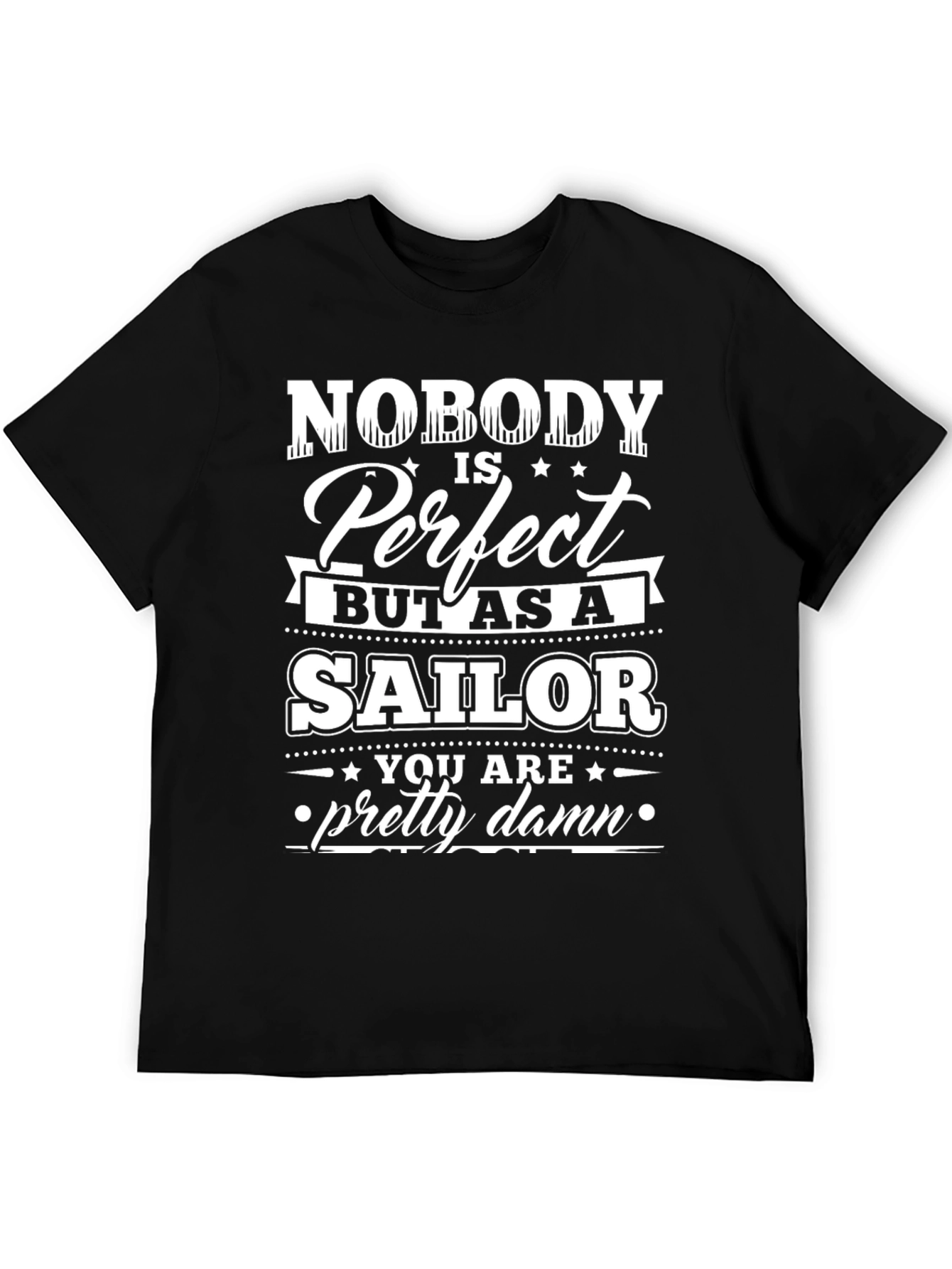 Black Sailor Perfection T-Shirt - Novelty Graphic Tee view 5