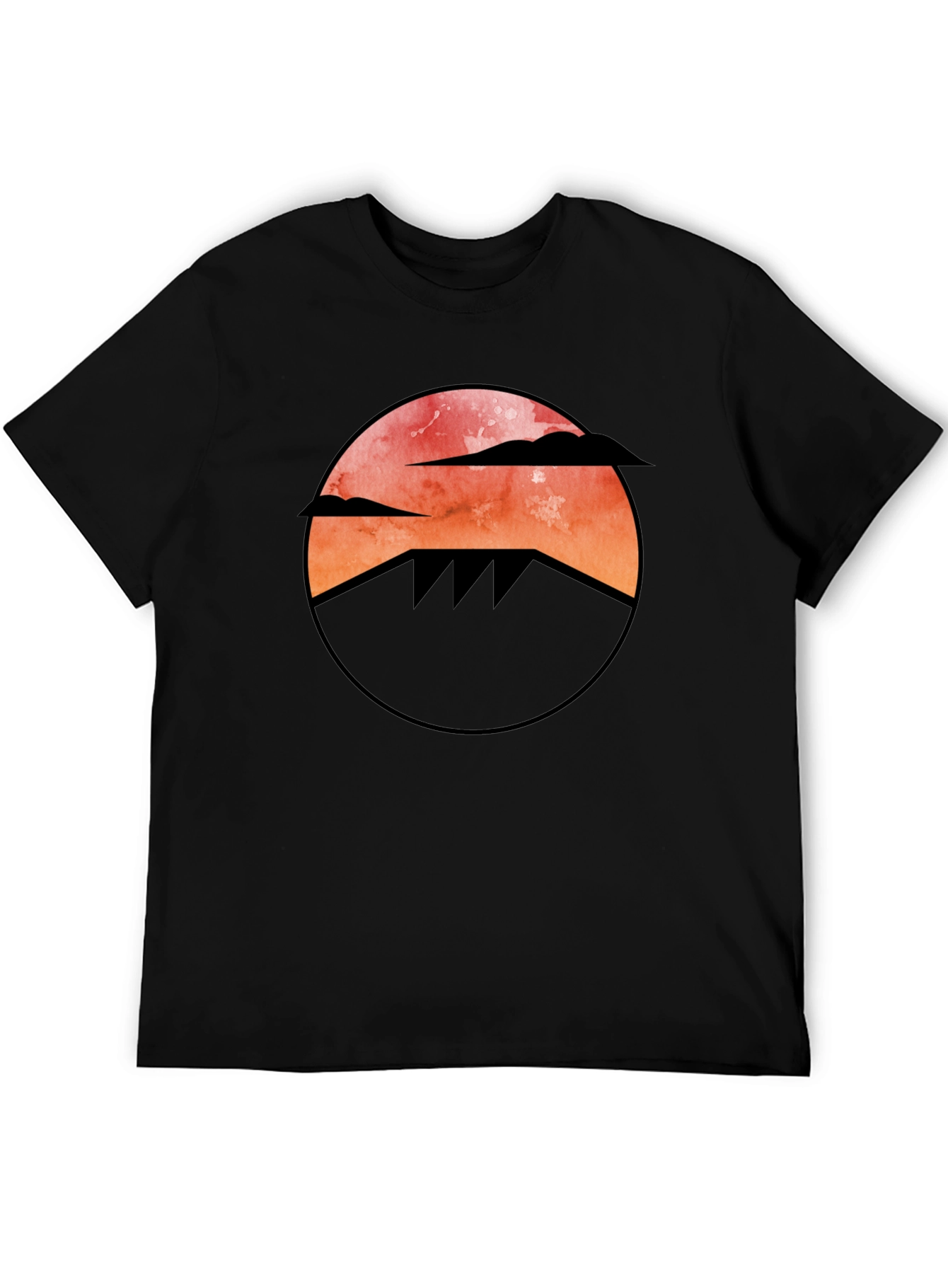 Black Sunset Mountain Graphic Tee - Cool Casual Style view 5