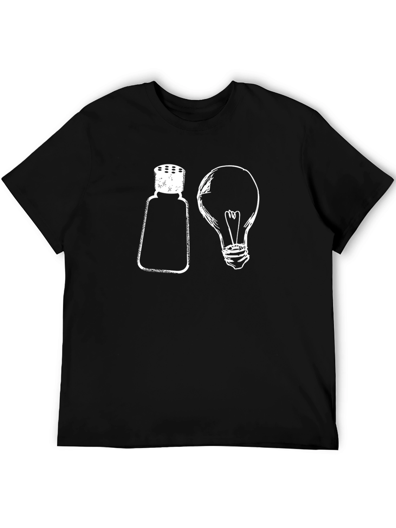 Black Salt & Lightbulb Graphic Tee - Black Cotton T-Shirt view 5