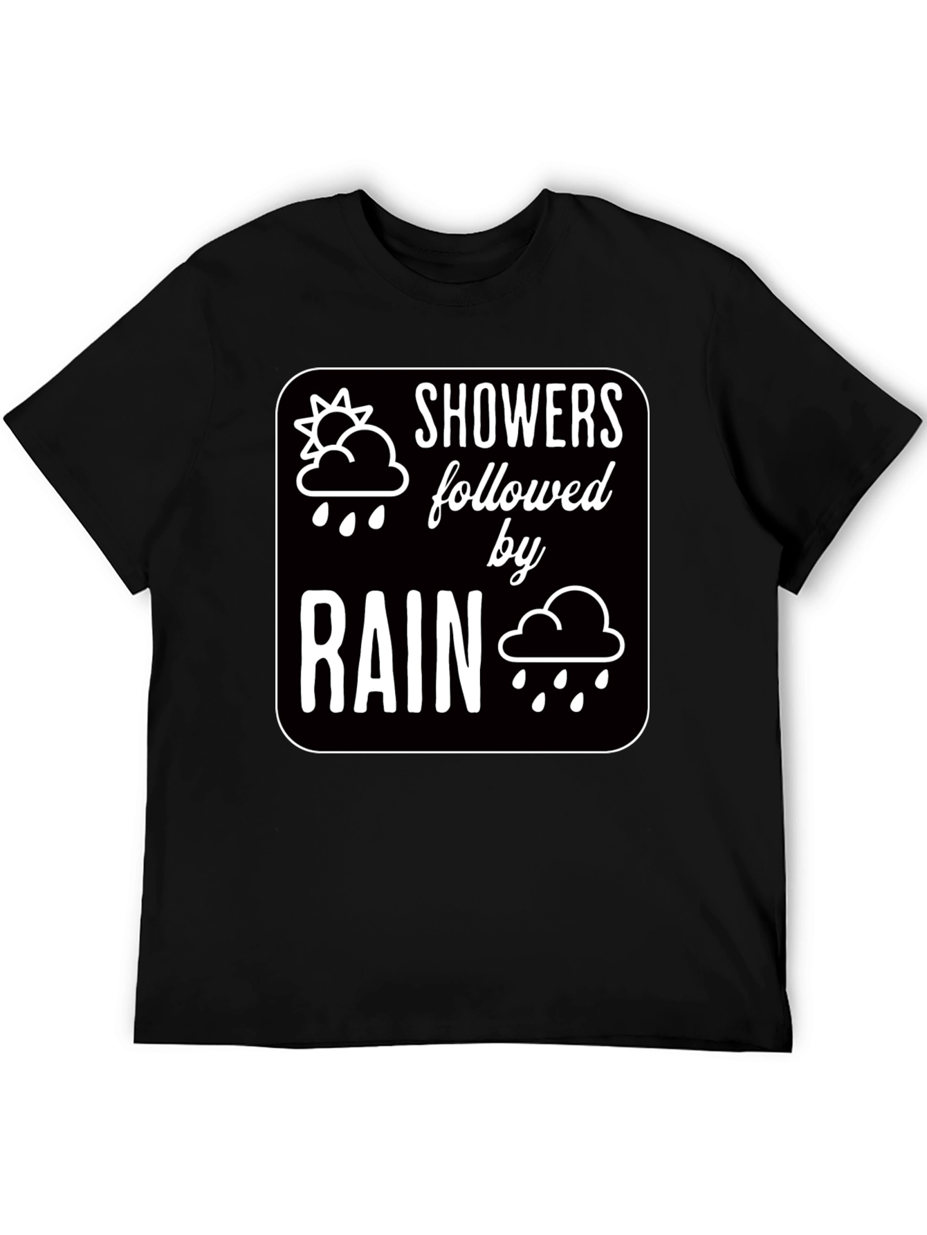 Black Showers Followed by Rain Graphic Black T-Shirt view 5