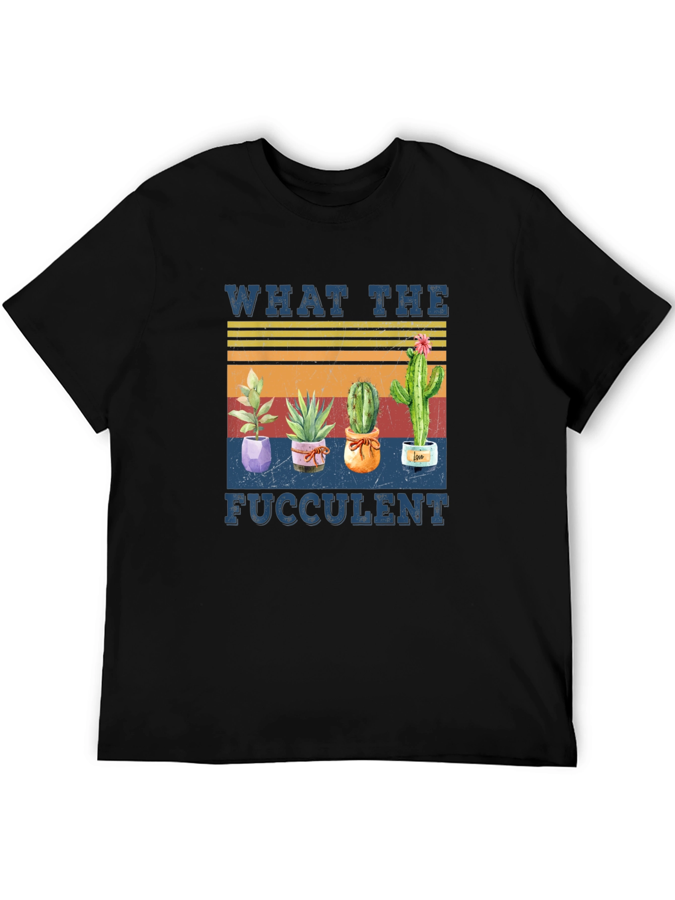 Black What The Fucculent Cactus Graphic Tee view 5