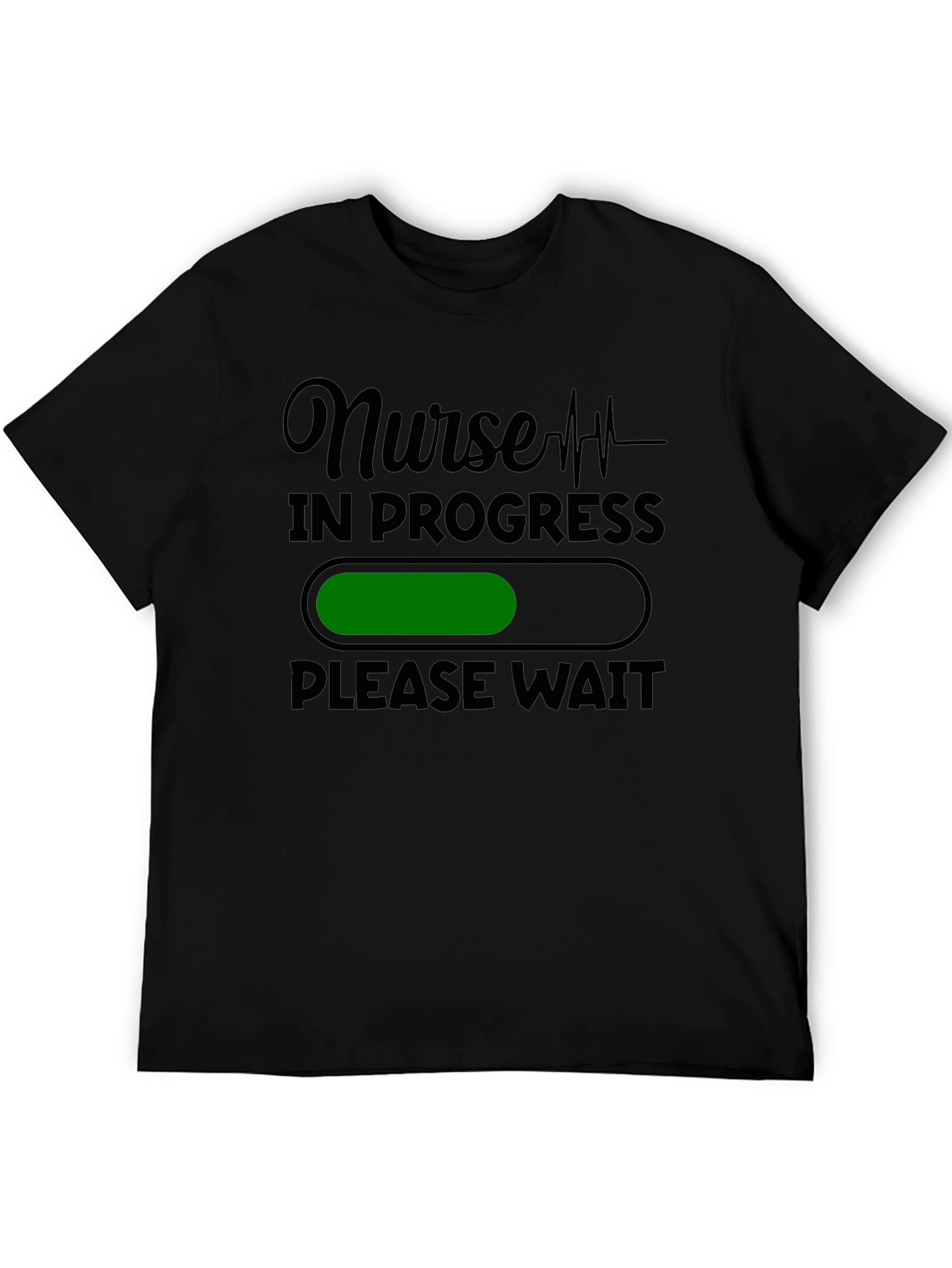 Black Nurse in Progress T-Shirt - Please Wait Funny Nursing Tee view 5