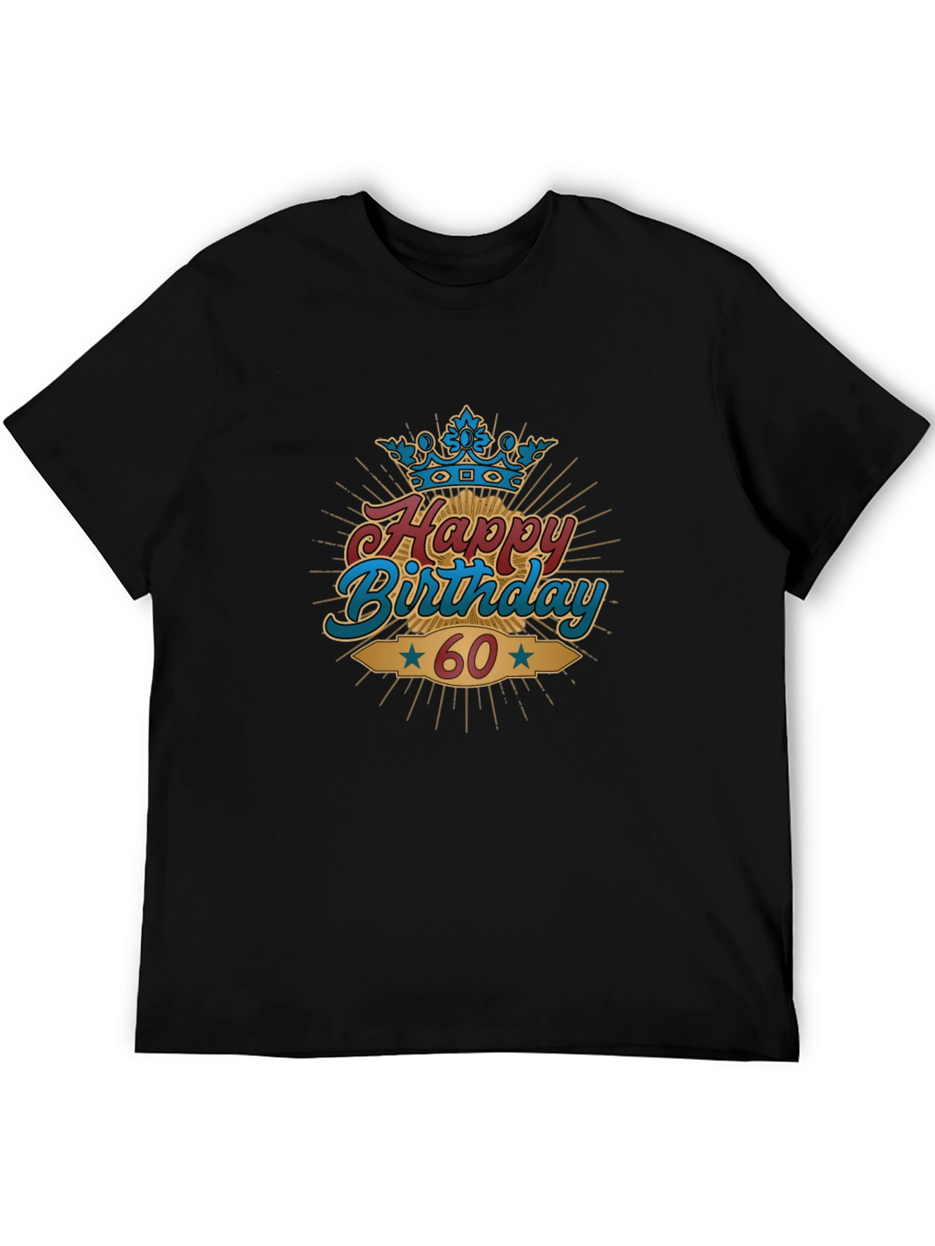 Black Happy 60th Birthday Graphic T-Shirt view 5
