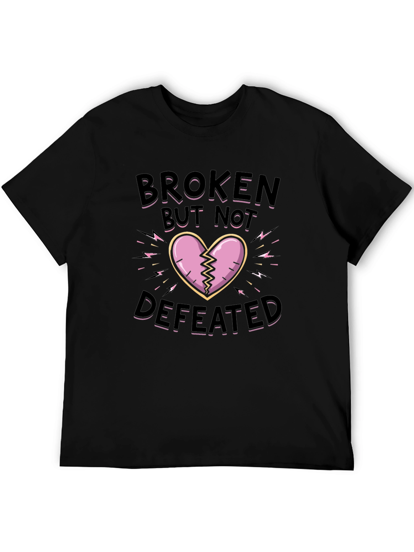 Black Broken But Not Defeated Graphic Tee view 5