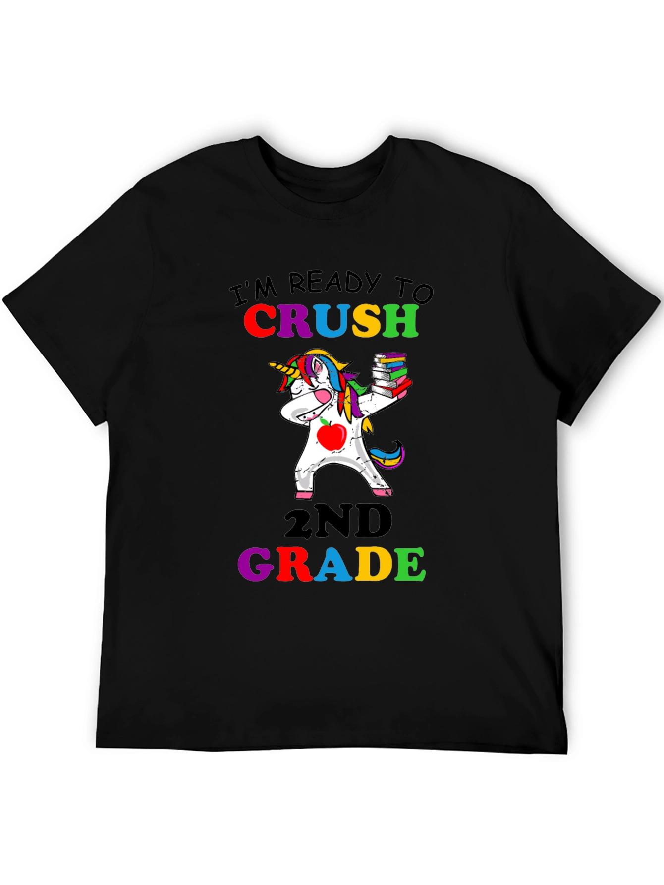 Black Ready to Crush 2nd Grade Unicorn T-Shirt view 5