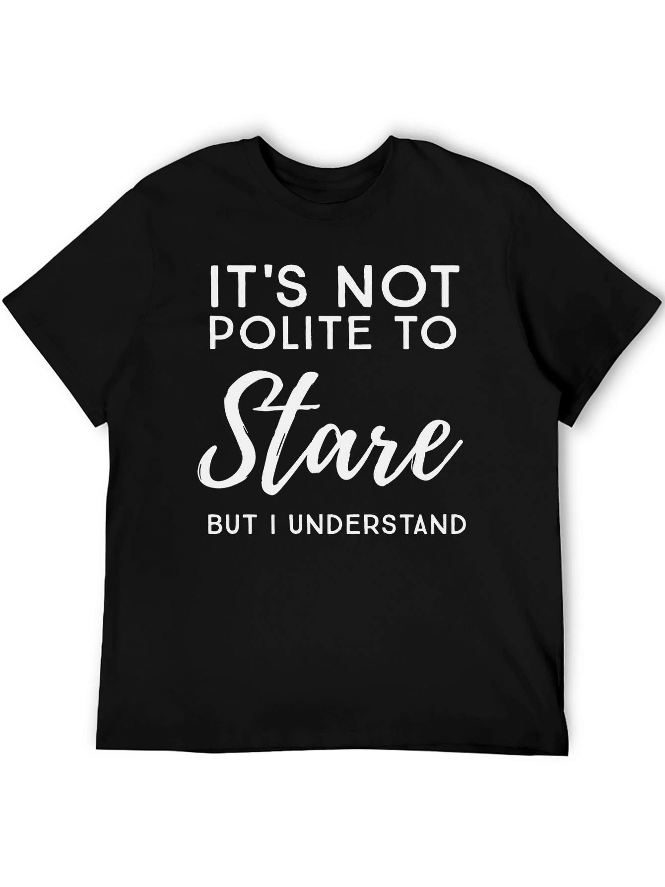 Black Funny "Stare" Graphic T-Shirt view 5