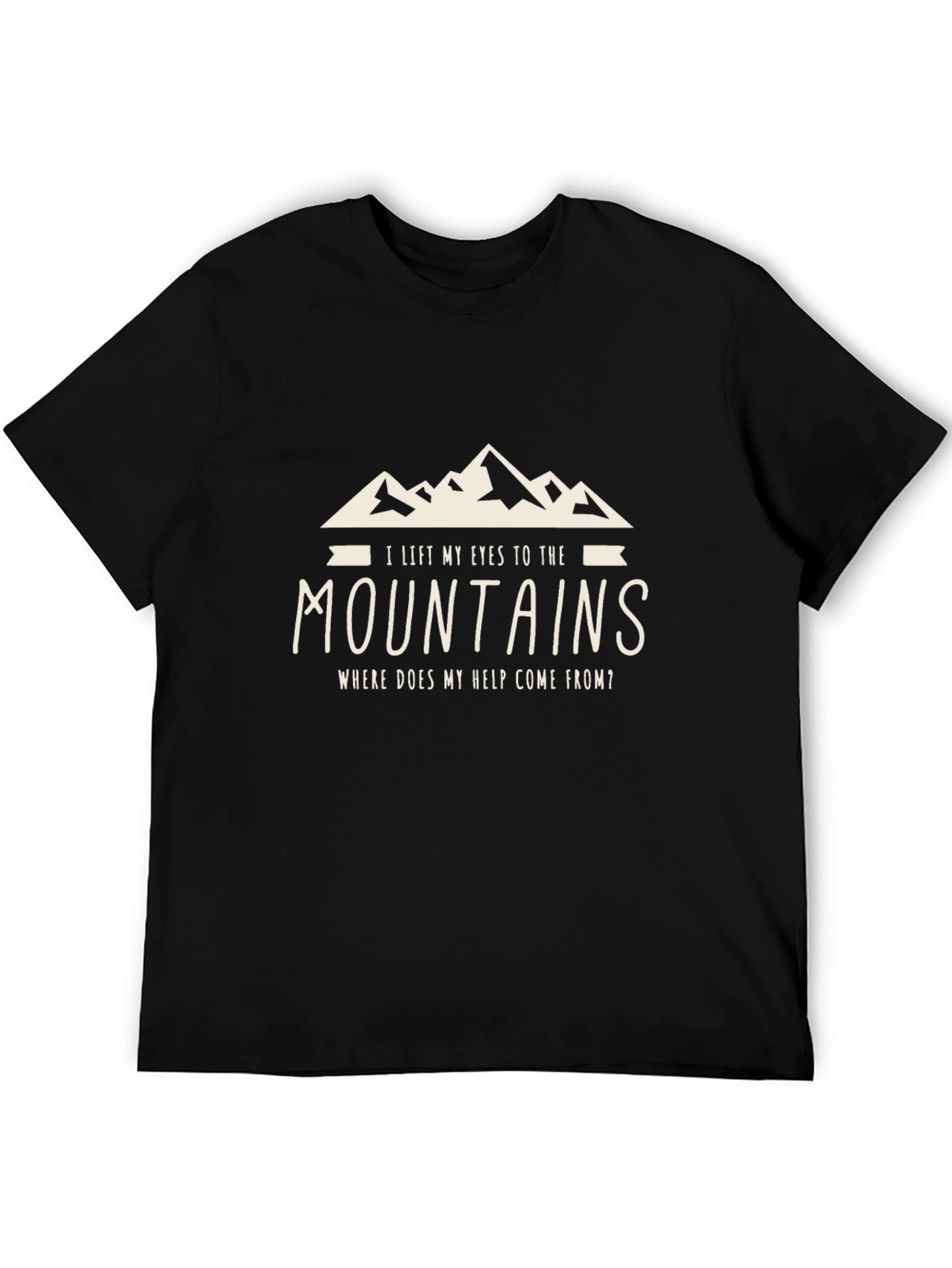 Black Mountains Graphic Tee - 'I Lift My Eyes' Print view 5