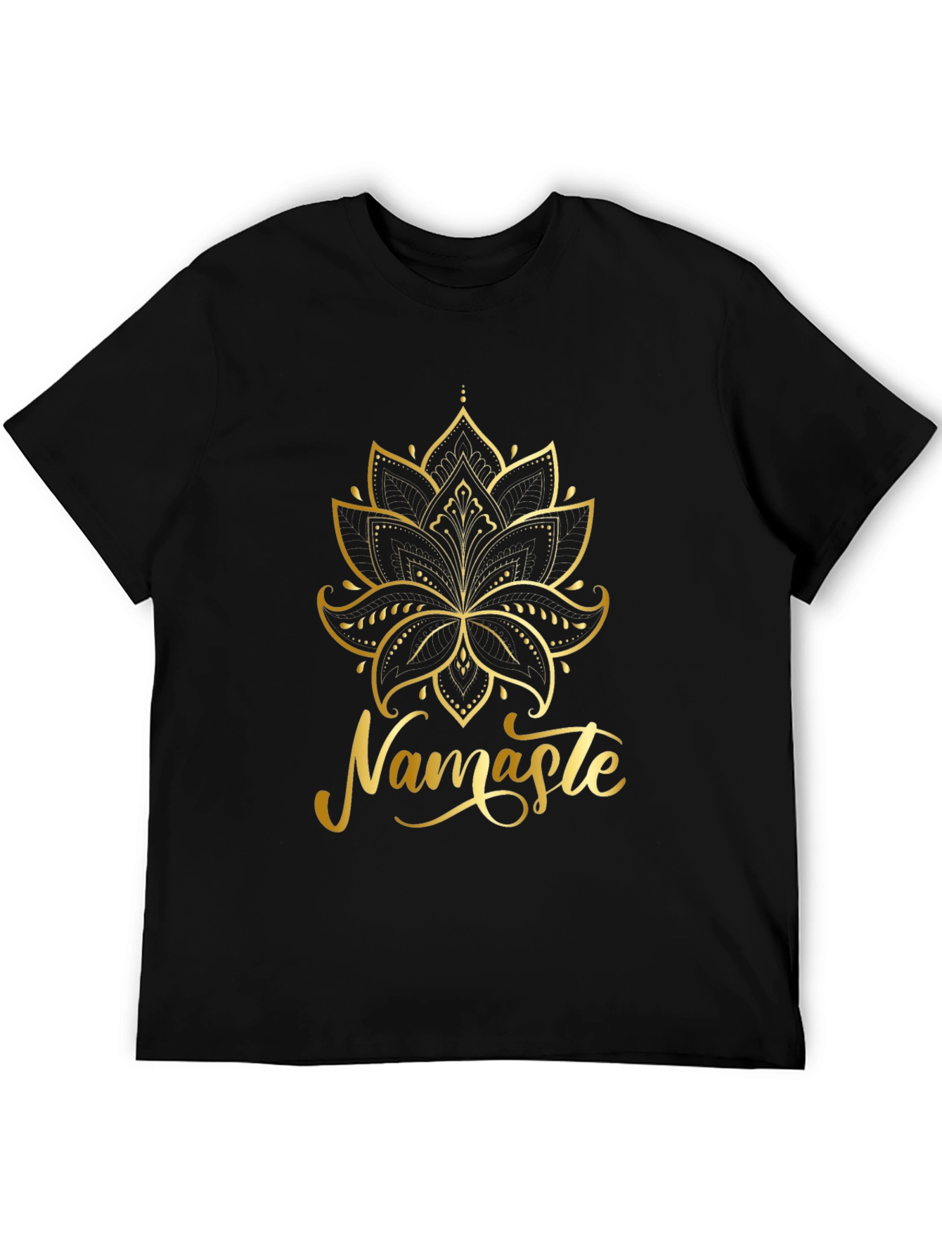 Black Namaste Lotus Graphic Tee - Spiritual Yoga Shirt view 5