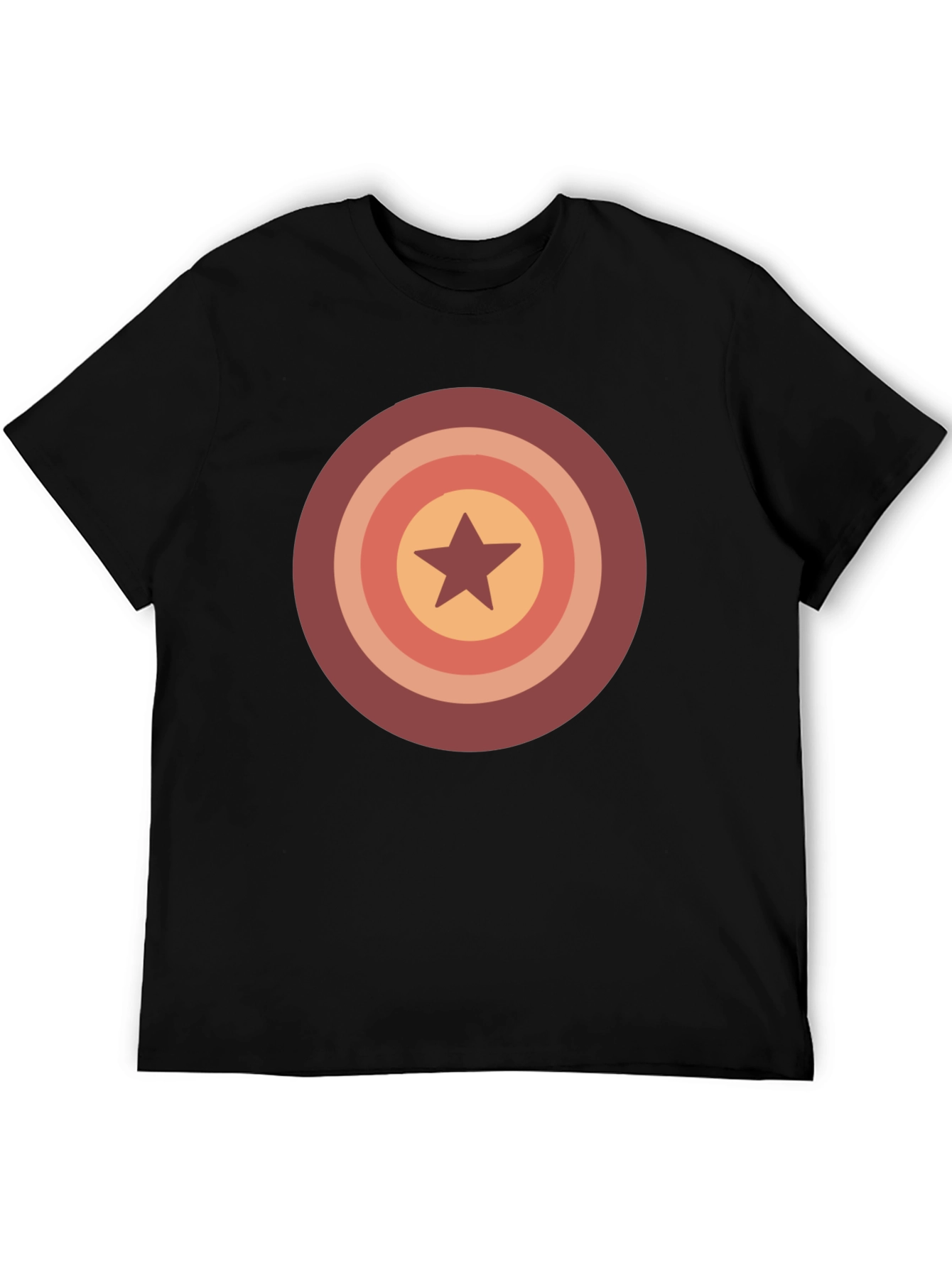 Black Retro Star Target Graphic Tee - Casual Wear view 5