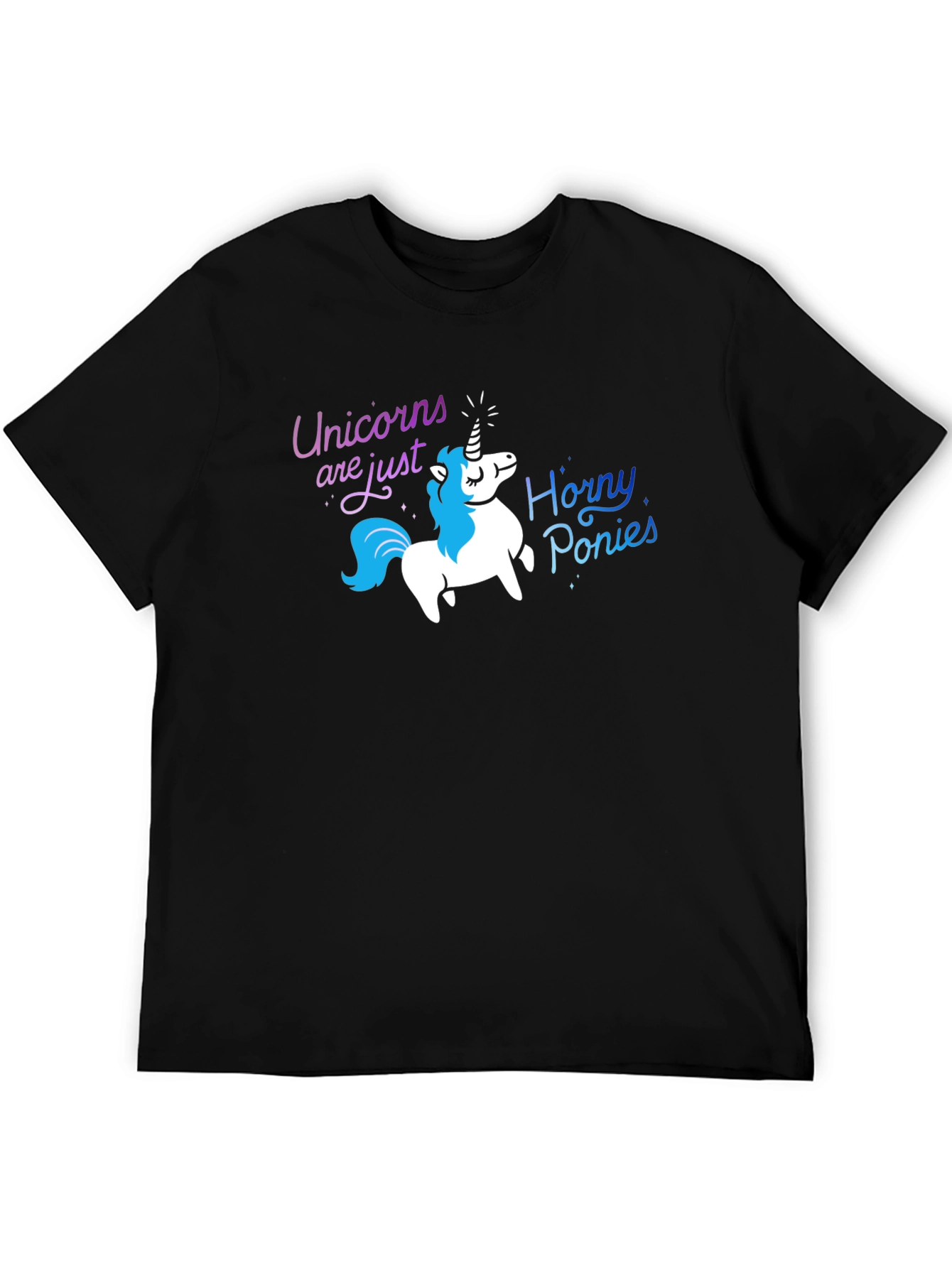 Black Unicorns Are Just Horny Ponies Graphic T-Shirt view 5