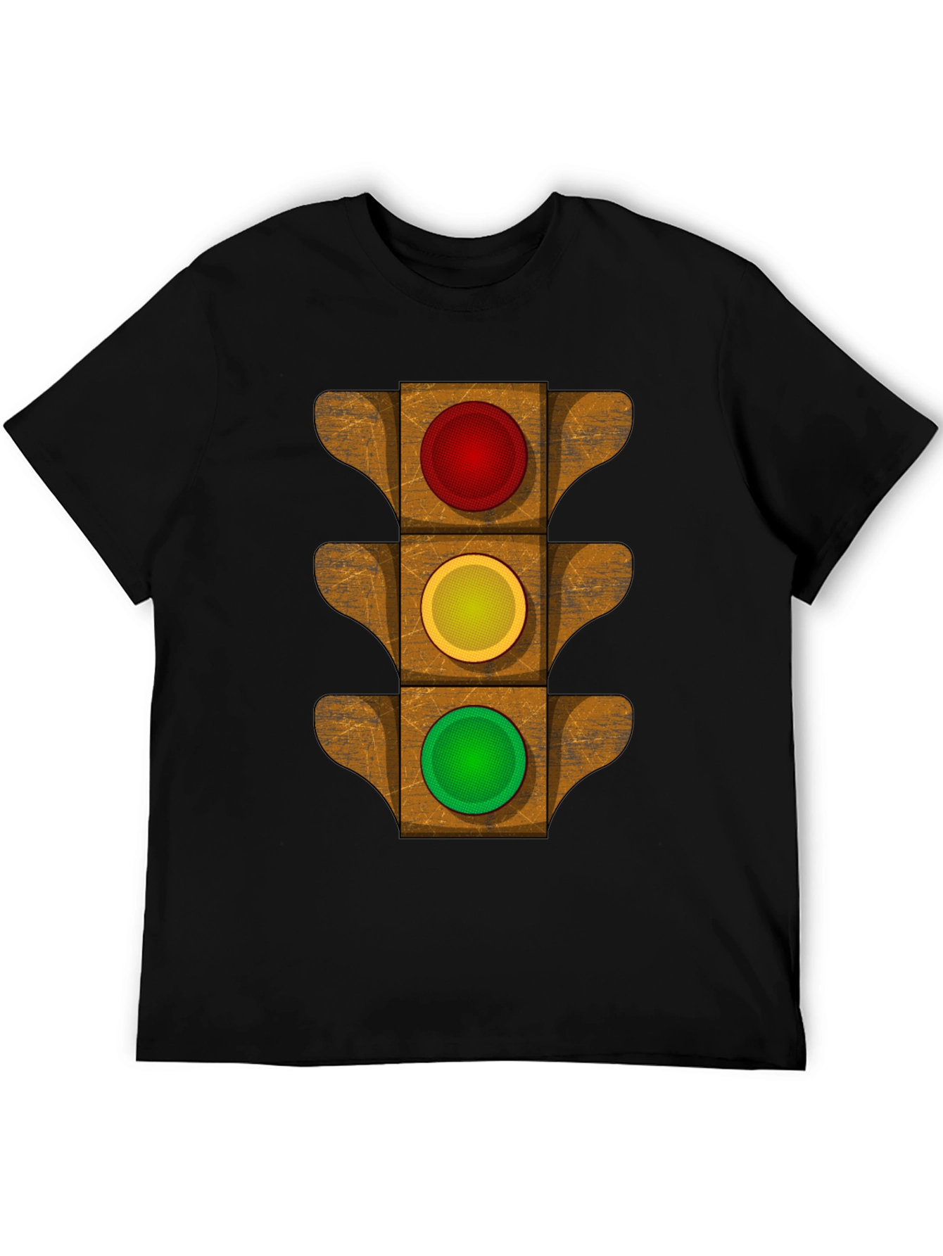 Black Traffic Light Graphic Tee - Novelty Design view 5