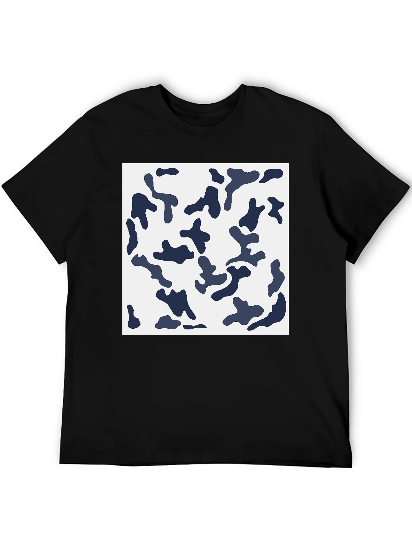 Black Cool Camo Graphic Tee - Men's Black Cotton T-Shirt view 5