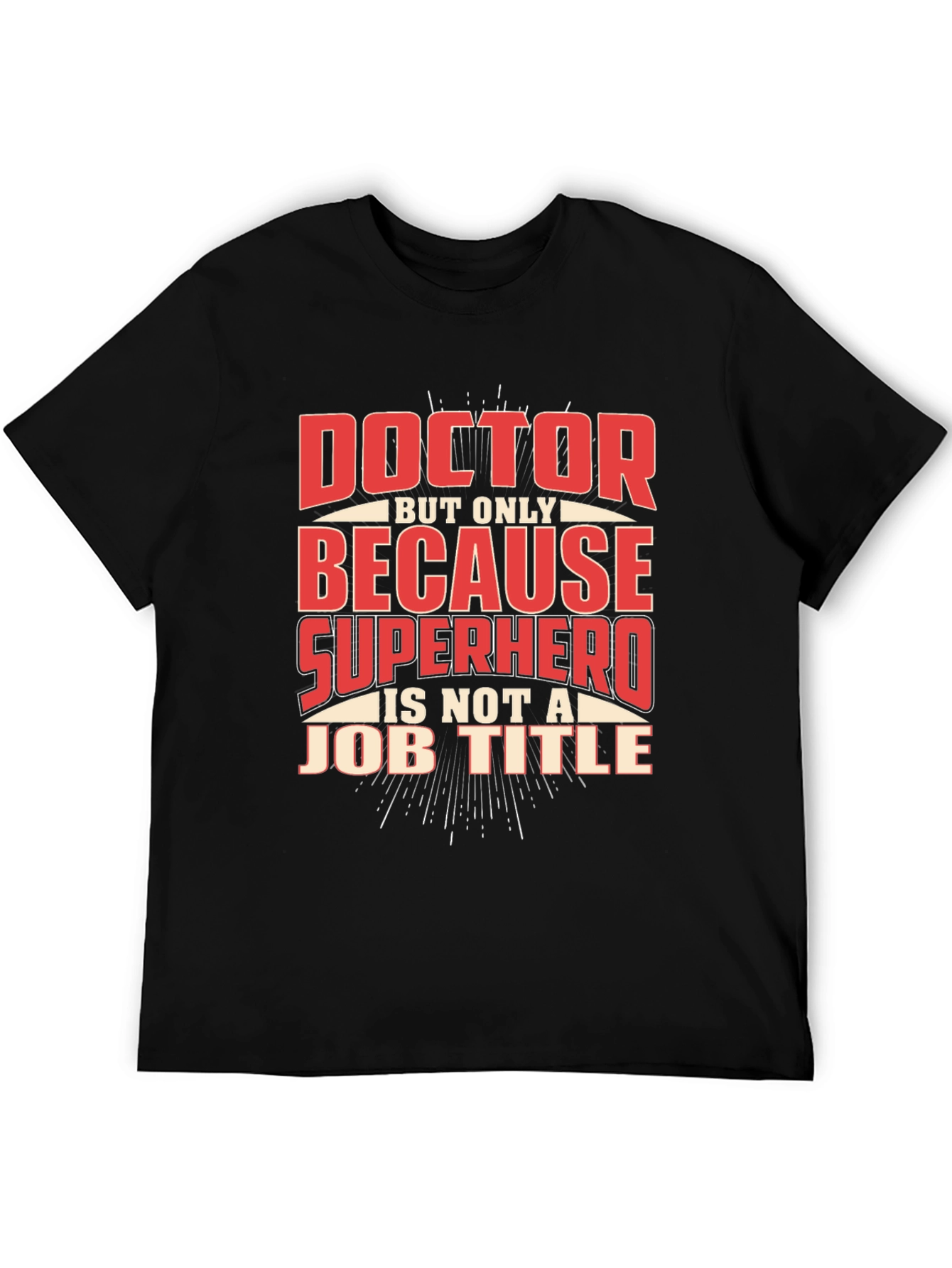 Black Doctor Superhero Job Title Novelty T-Shirt view 5