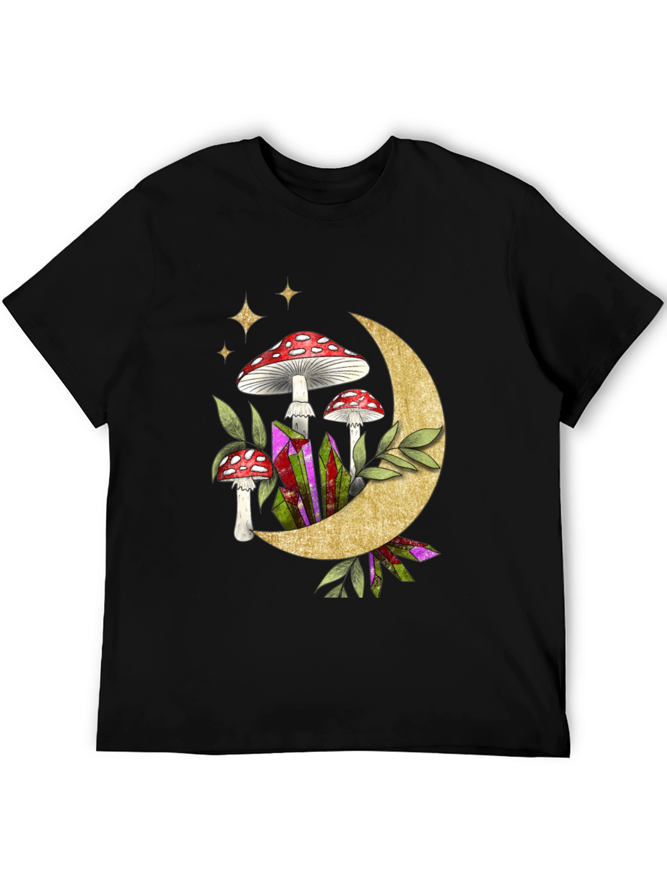 Black Mushroom Moon Graphic Tee view 5