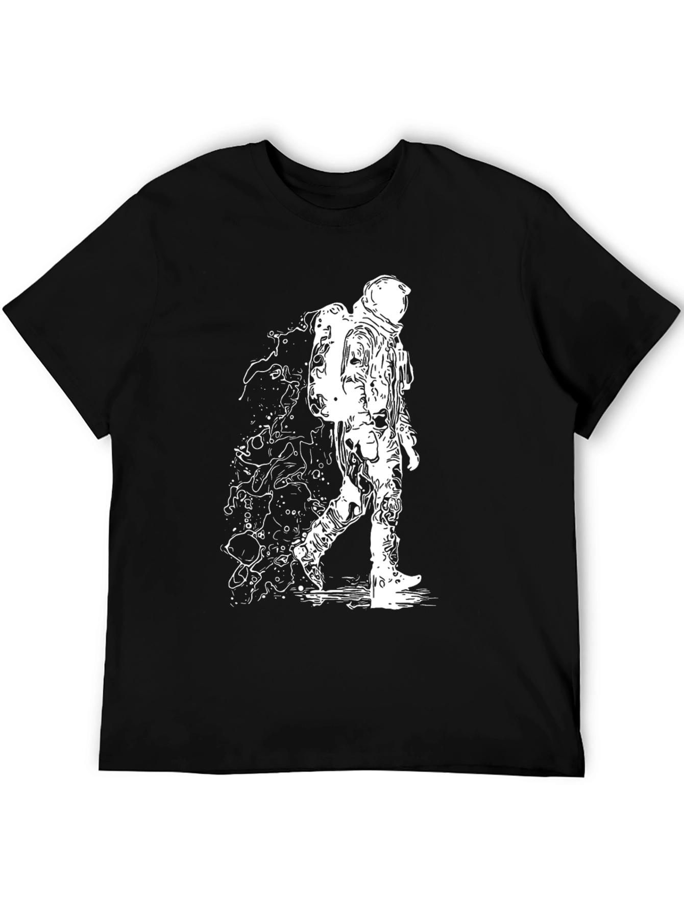 Black Astronaut Graphic Black T-Shirt view 5